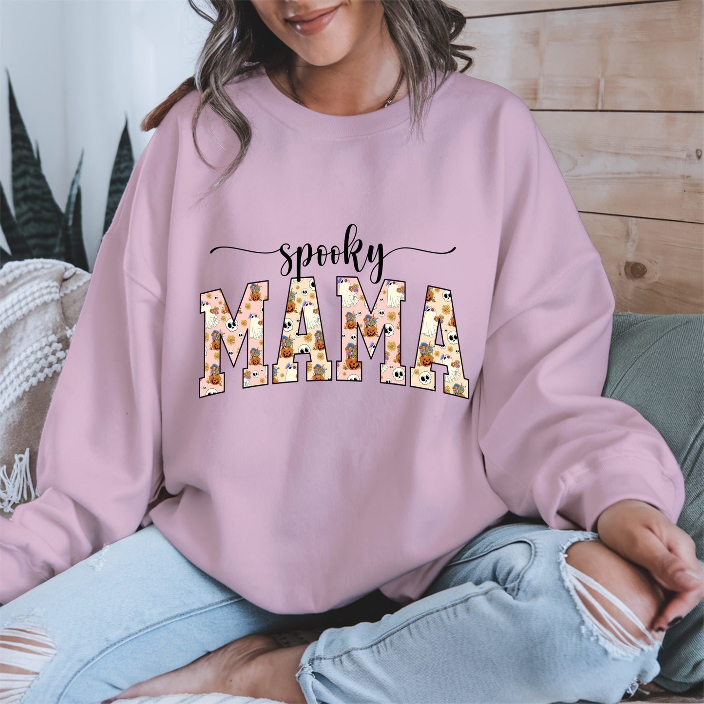 Halloween Mama Shirt for Moms Cute Ghost