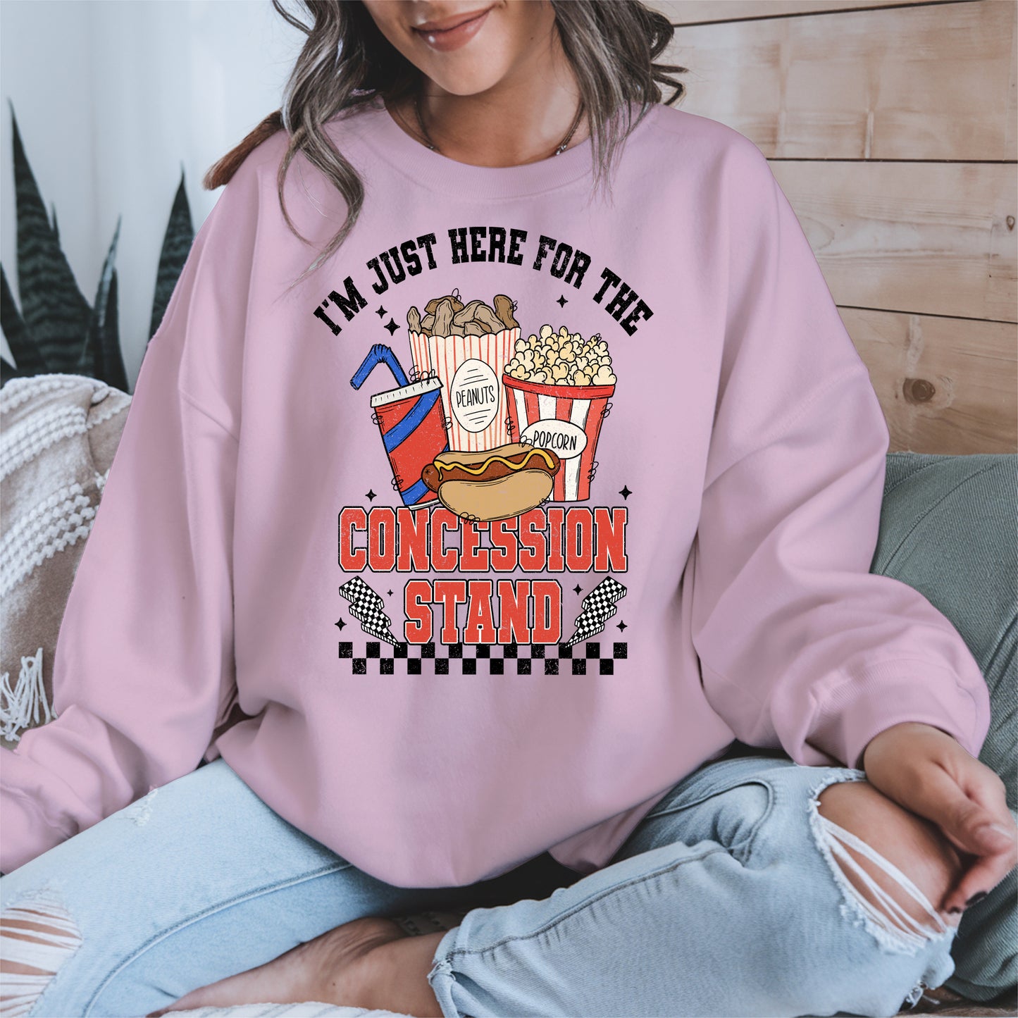 Concession Stand Sport Shirt Hoodie Sweatshirt with Snack Bar Design