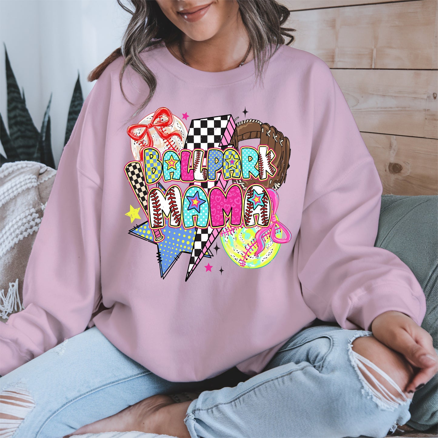 Ballpark Mama Shirt Sport Tee Hoodie Sweatshirt Gift for Baseball Moms