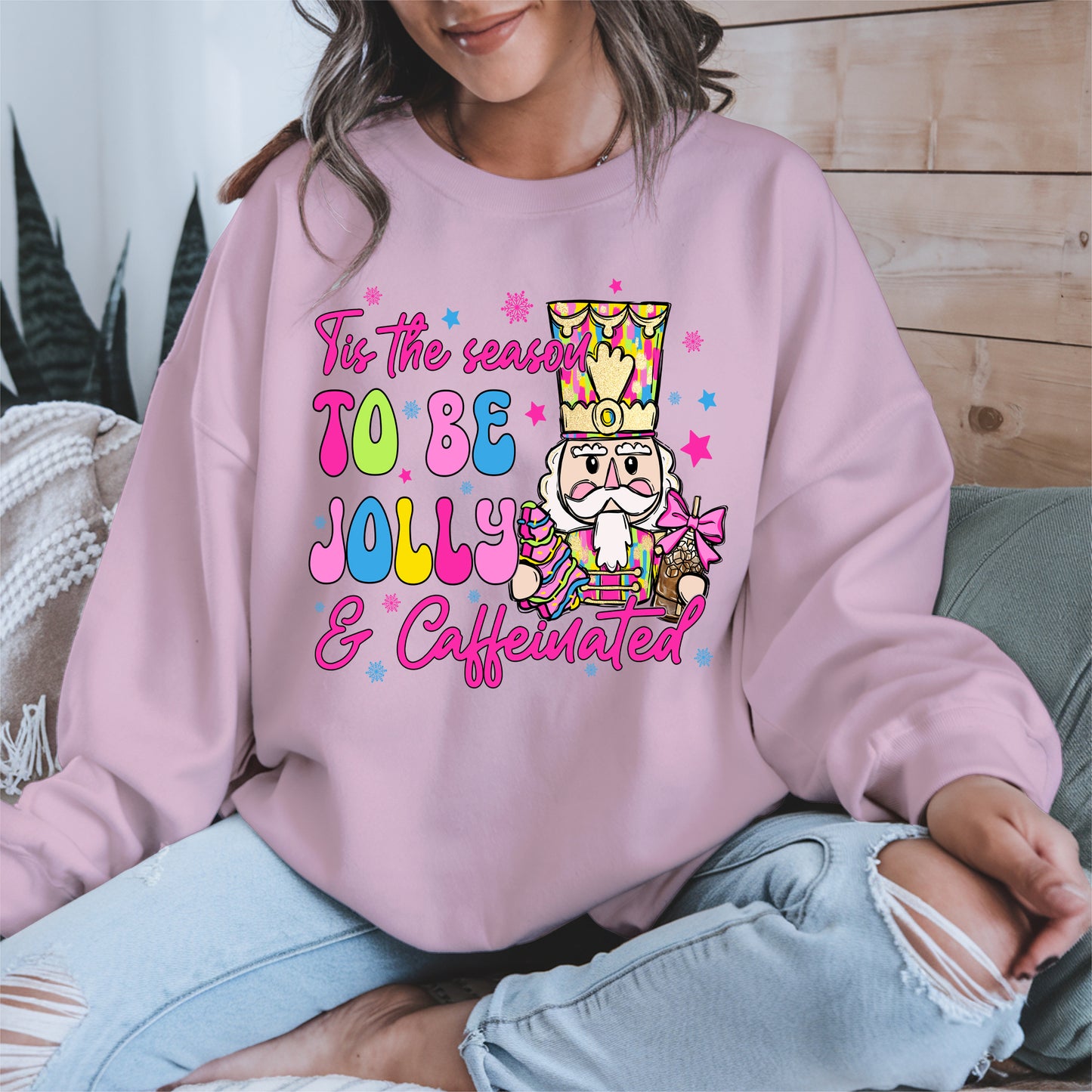 Tis the Season To Be Jolly and Caffeinated Christmas Shirt