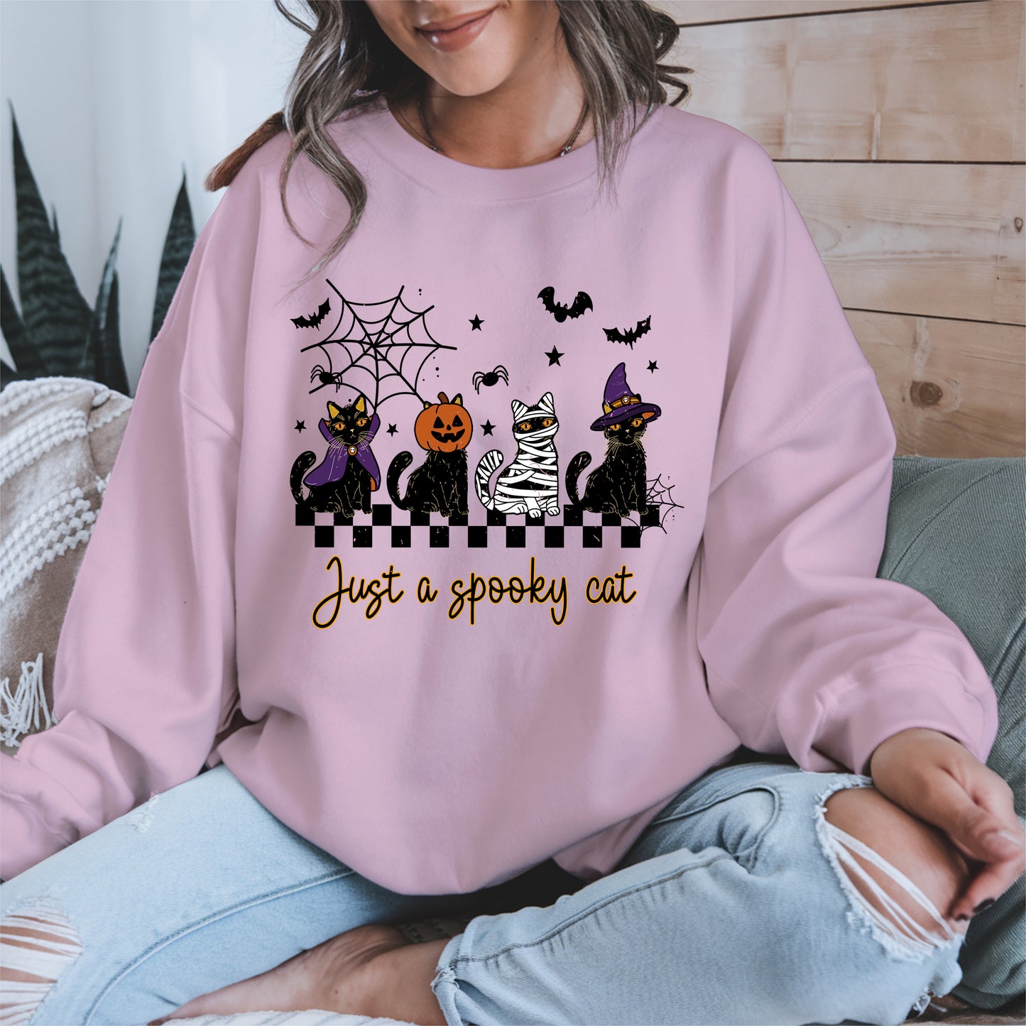 Just a spooky cat halloween shirt