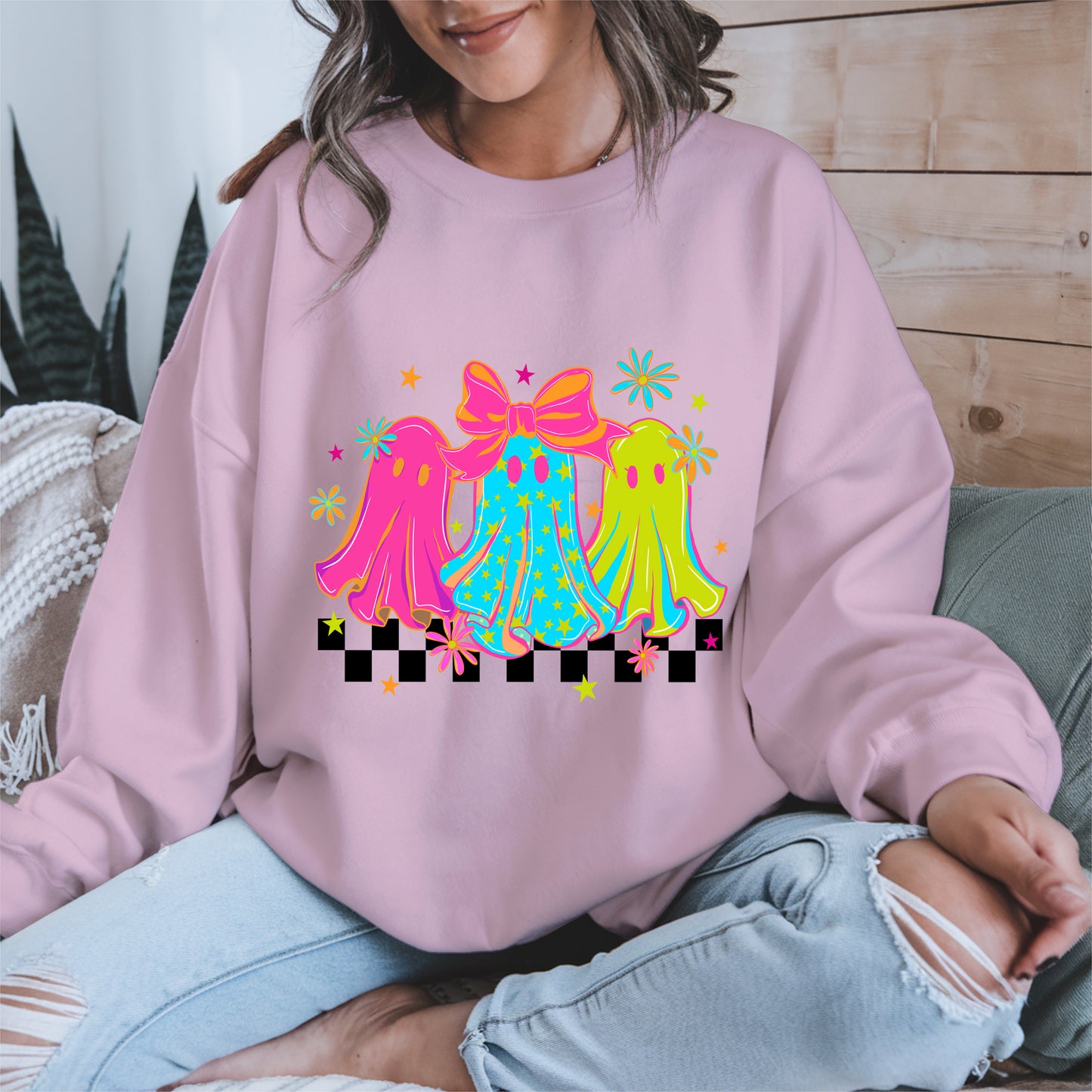 Retro Neon Cute Ghost halloween shirt