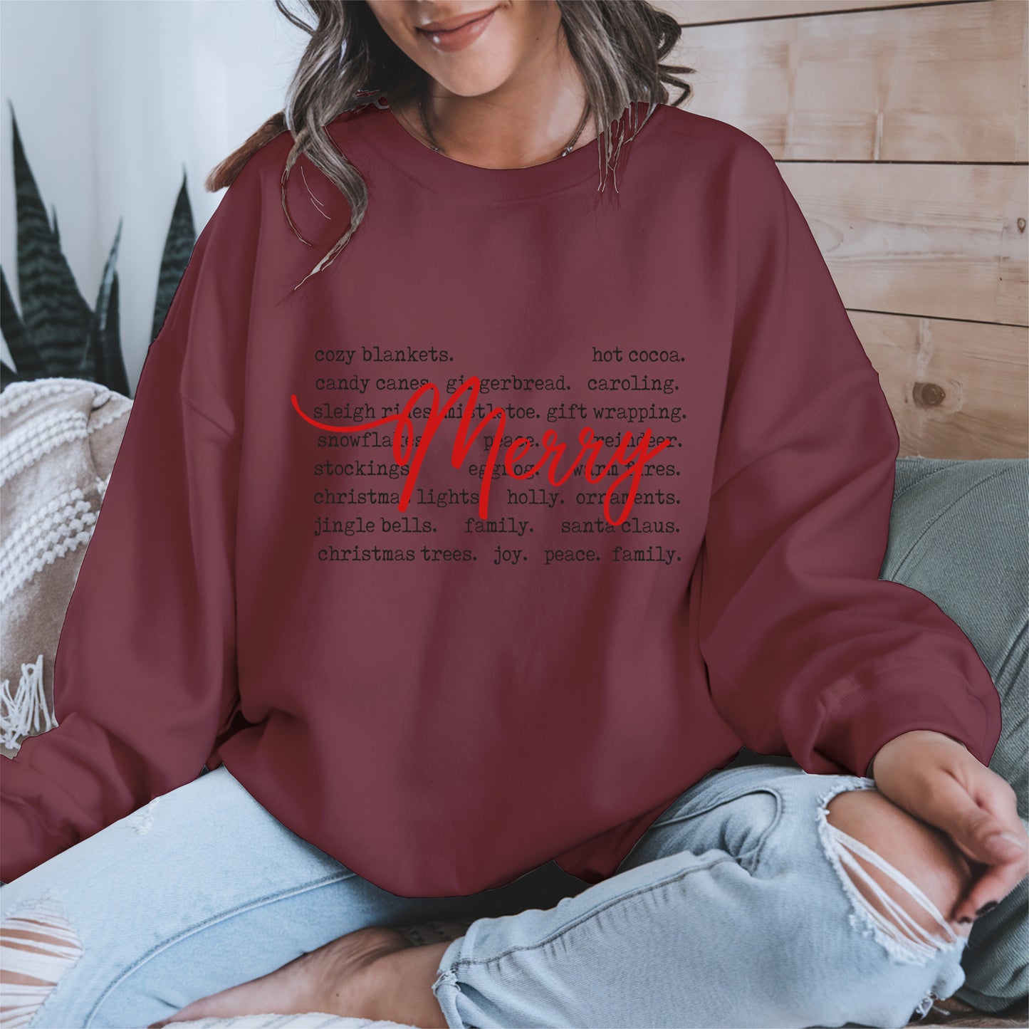 Merry Christmas Typography Shirt Hoodie