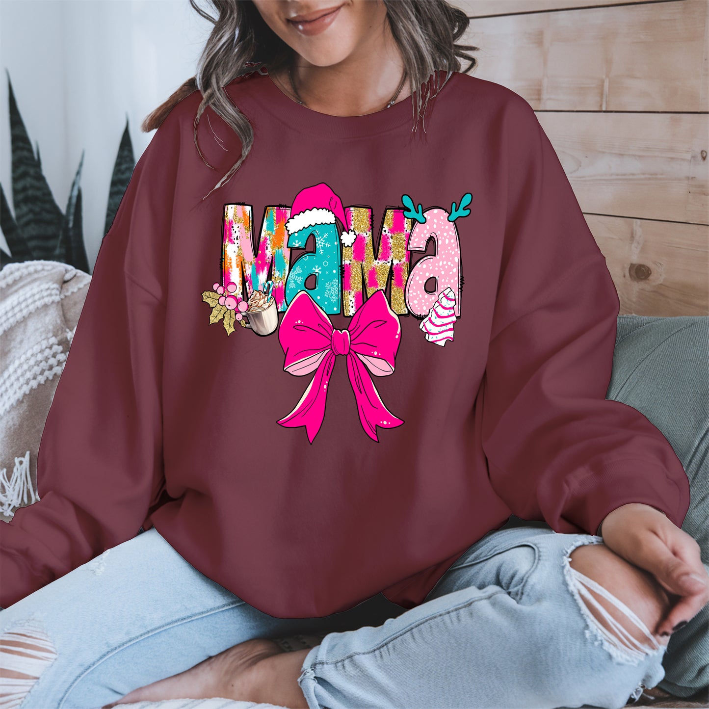 Merry Christmas Mama Shirt Cute Holiday Gift