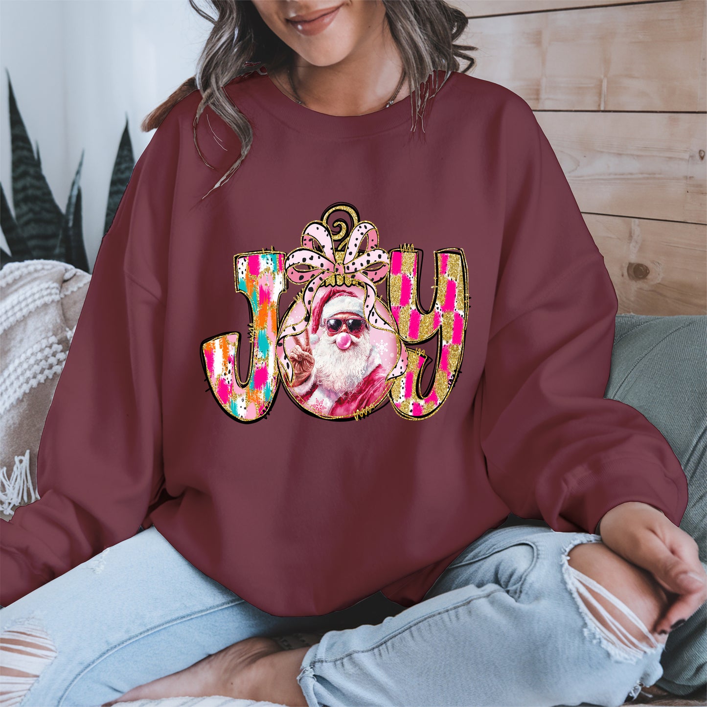 Joy Christmas Shirt Santa Cool Holiday Gift
