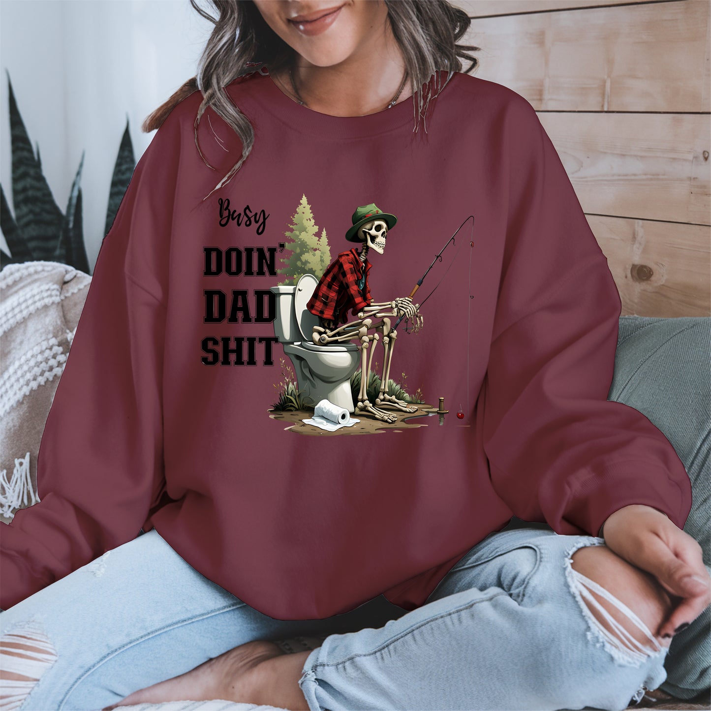 Funny Dad Fishing Skeleton Shirt Hoodie Sweatshirt