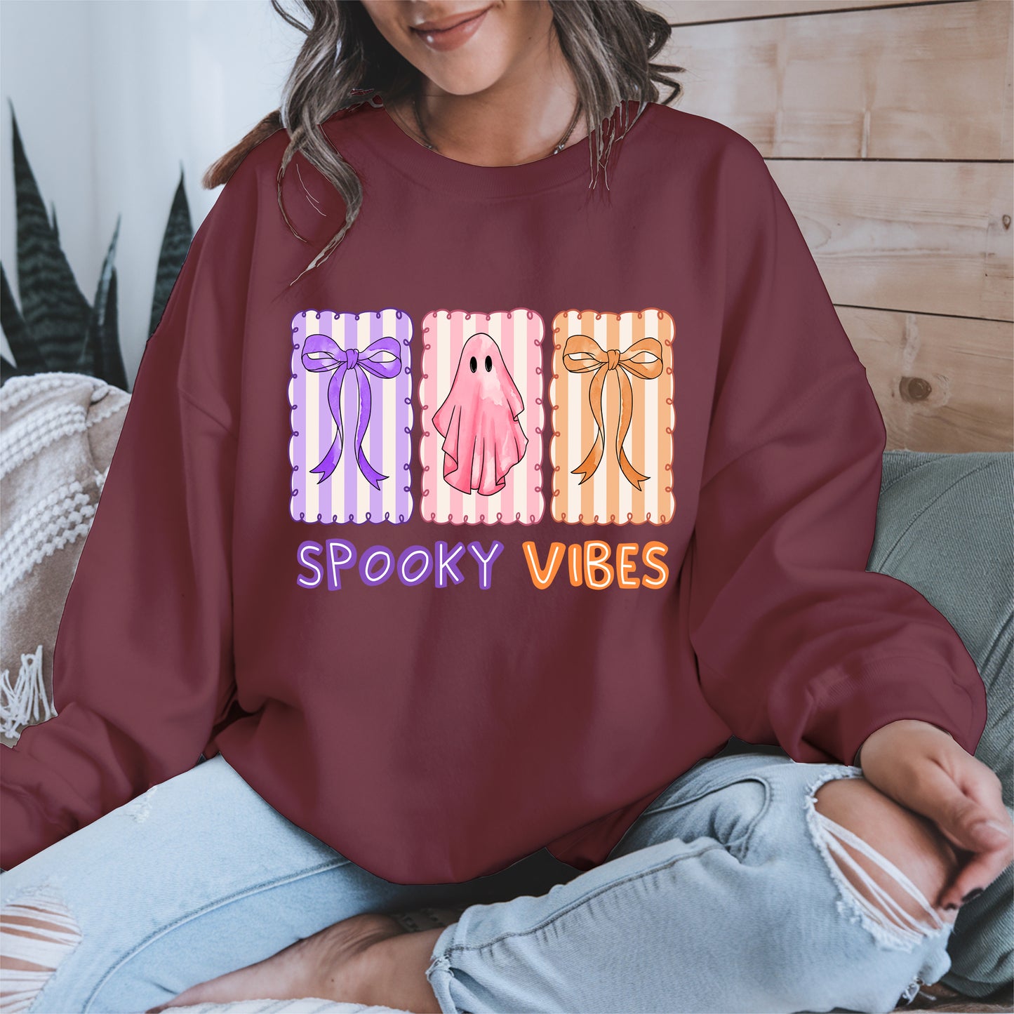 Spooky Vibes Shirt Hoodie Sweatshirt for Halloween and Fall Looks