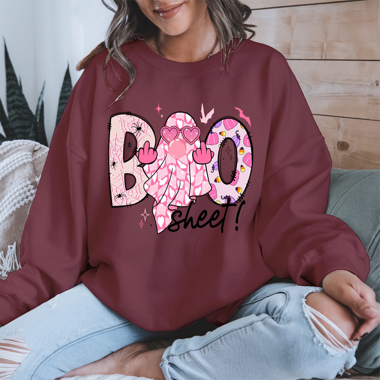 Pink Sassy Ghost Boo Shirt - Cute Halloween Attitude Tee