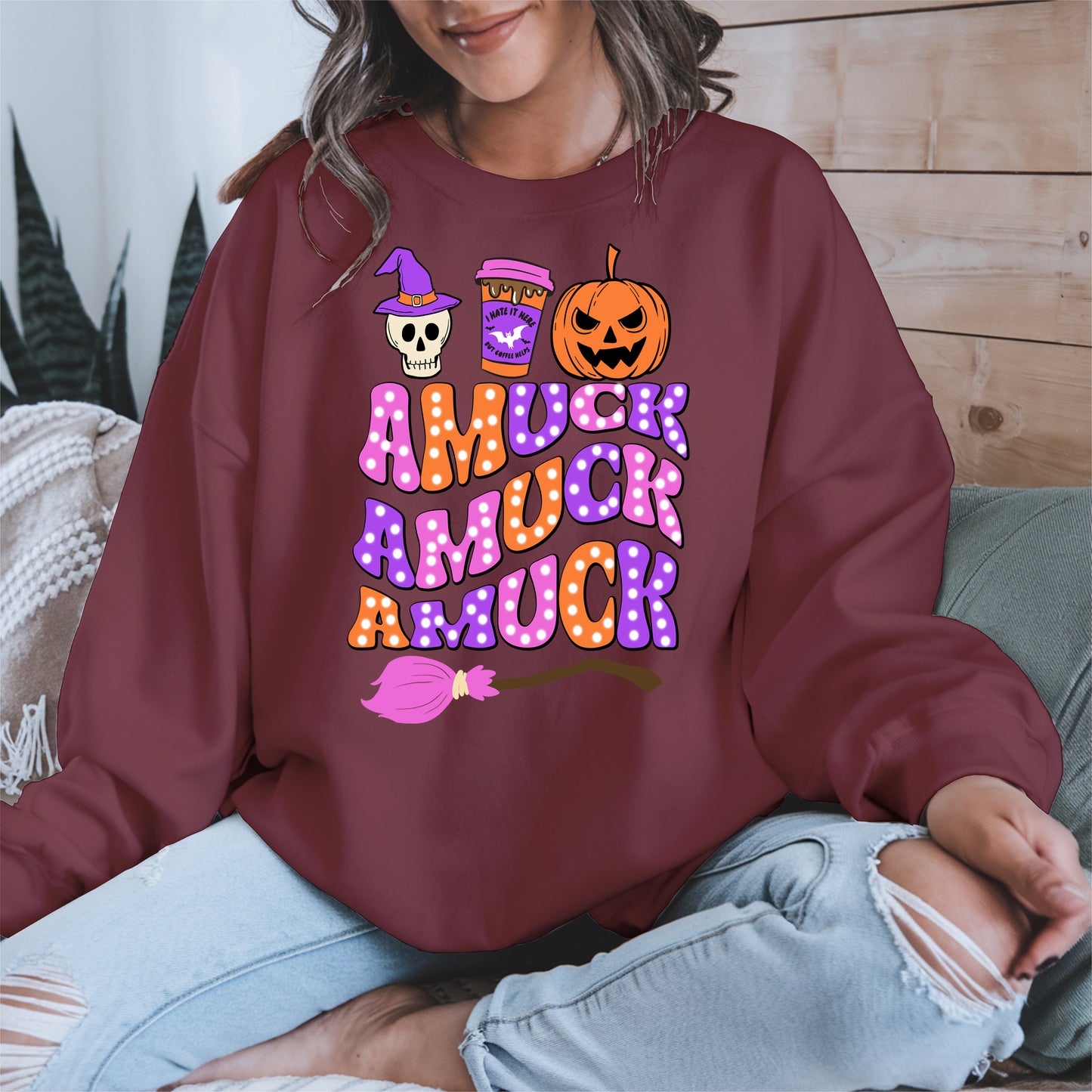 Amuck Amuck Amuck Shirt - Funny Halloween Coffee Witch Tee
