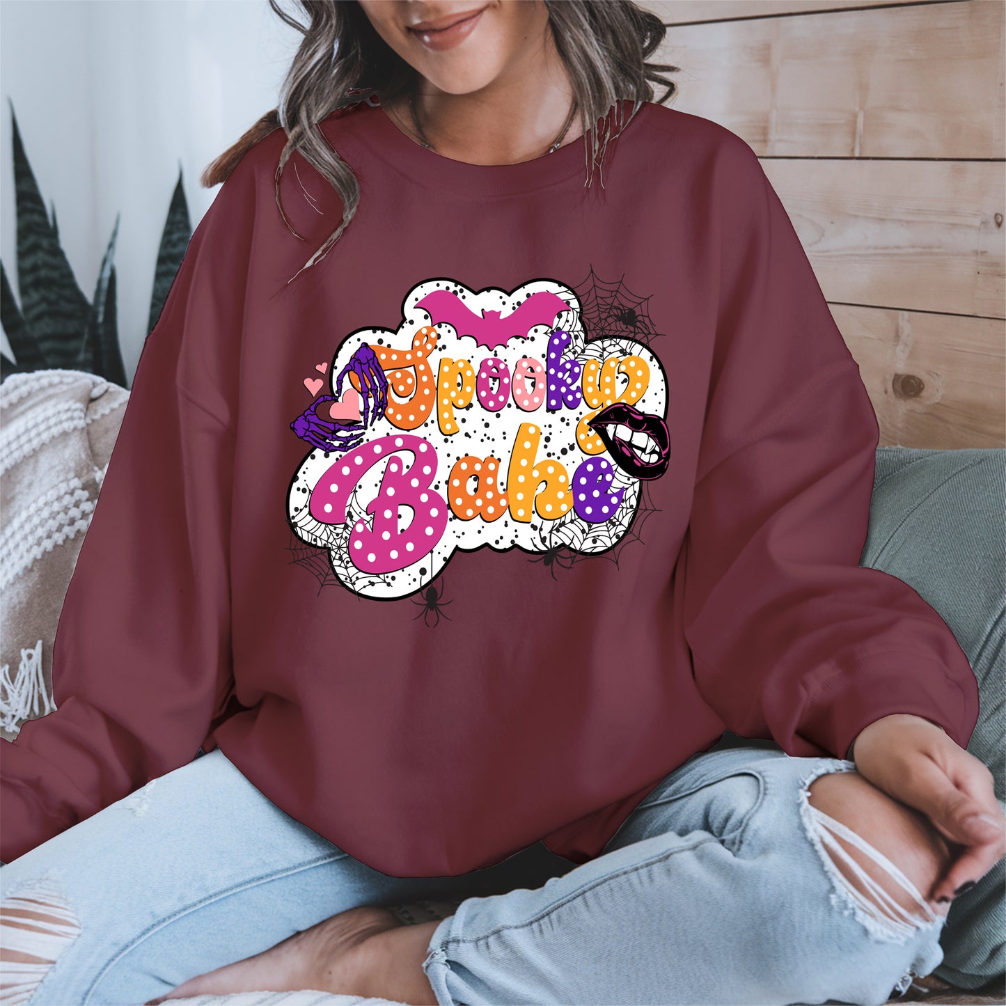 Spooky Babe Halloween Shirt Cute Gothic Retro Tee