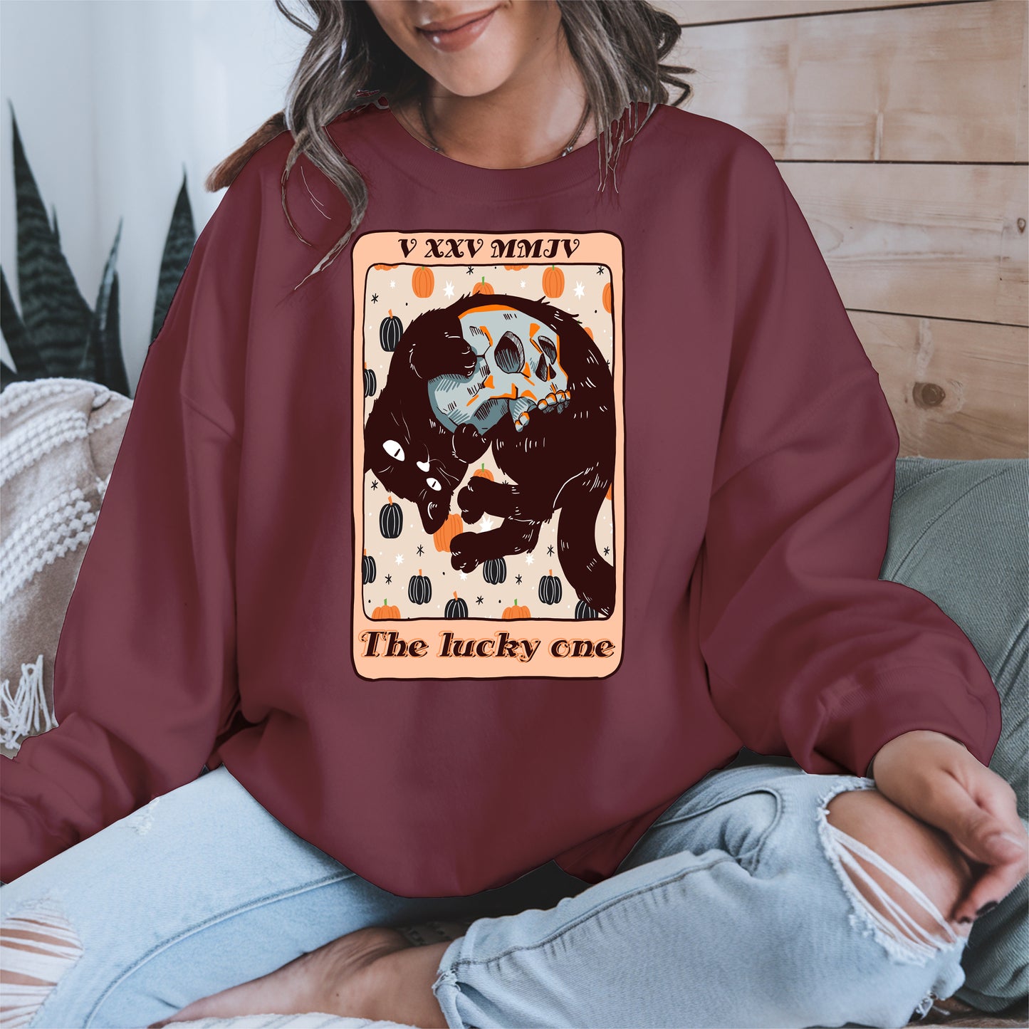 The Lucky One - Halloween Black Cat Tarot Tee
