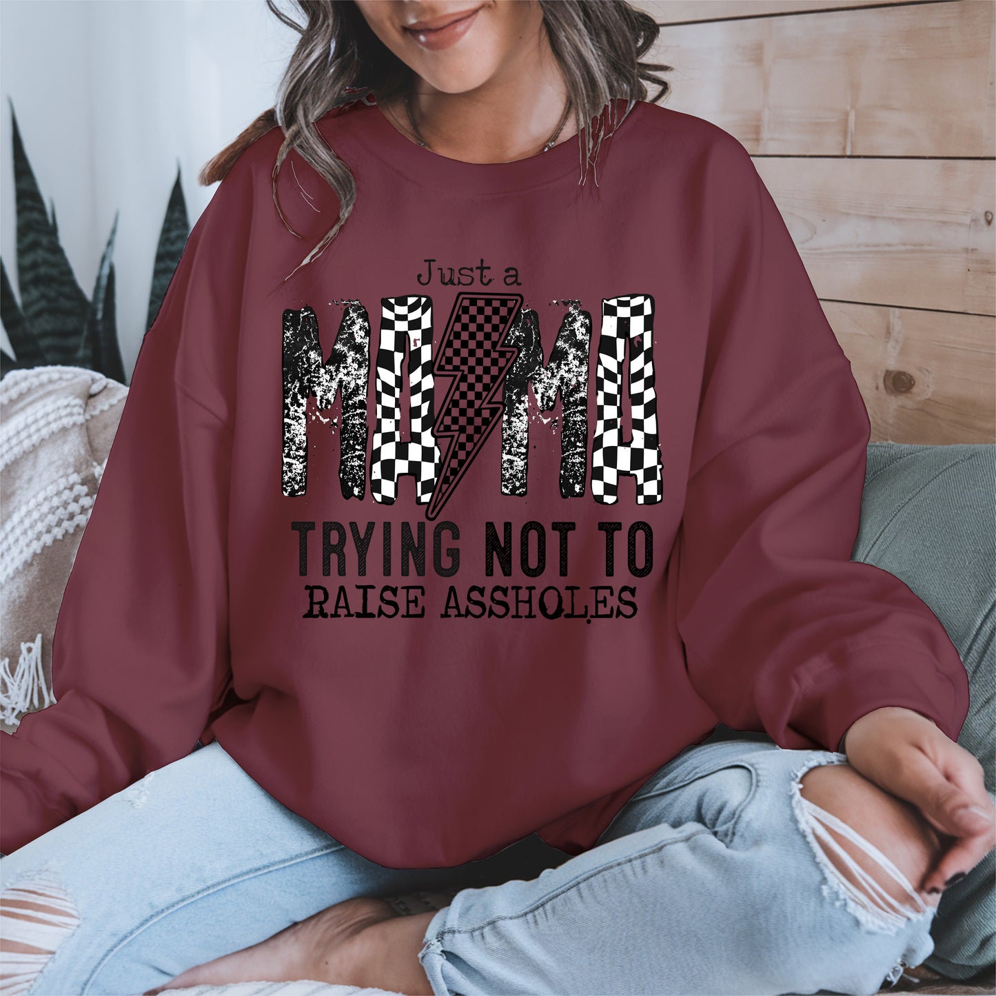 Just a Mama Trying Shirt Hoodie Sweatshirt Gift for Moms
