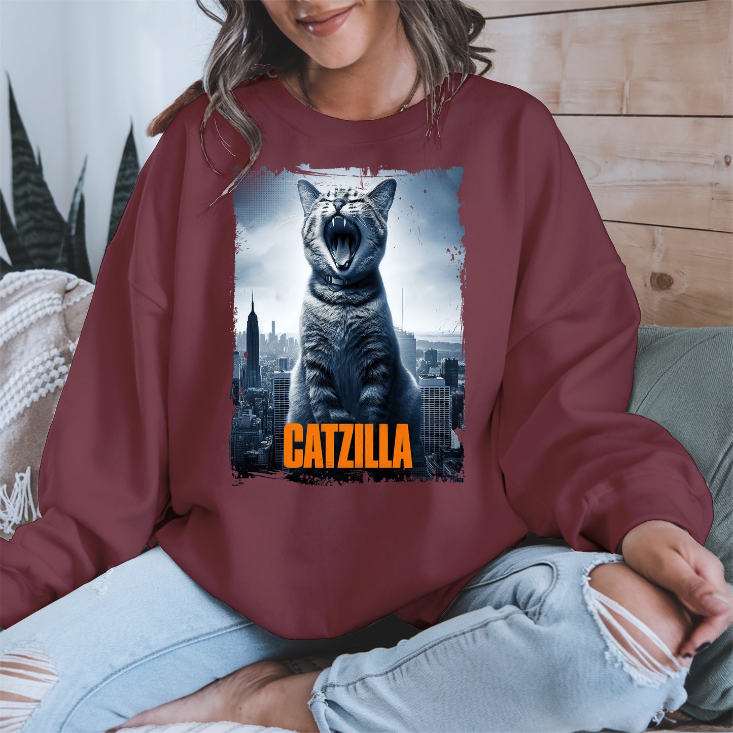 Catzilla Funny Cat Shirt Hoodie Sweatshirt