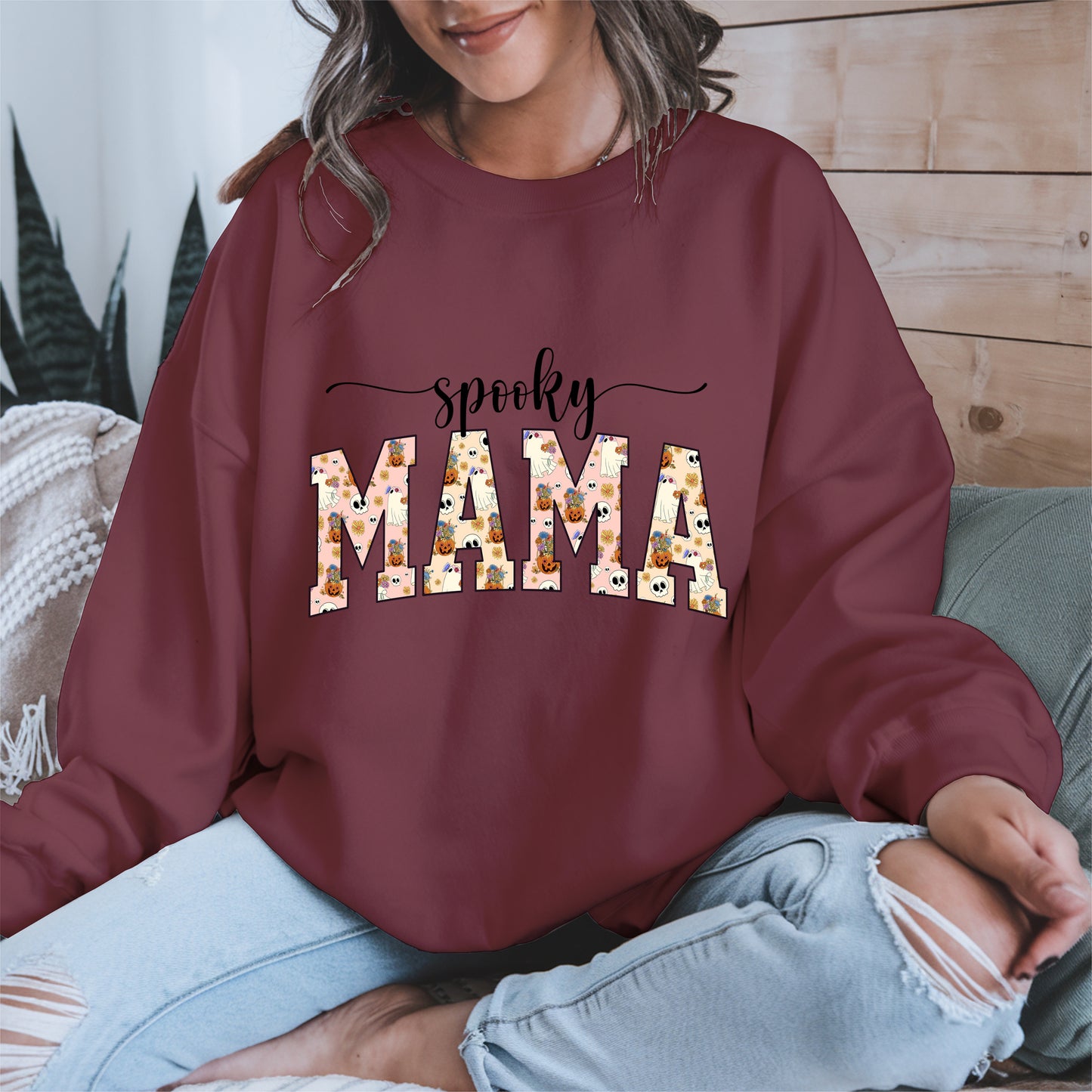 Halloween Mama Shirt for Moms Cute Ghost
