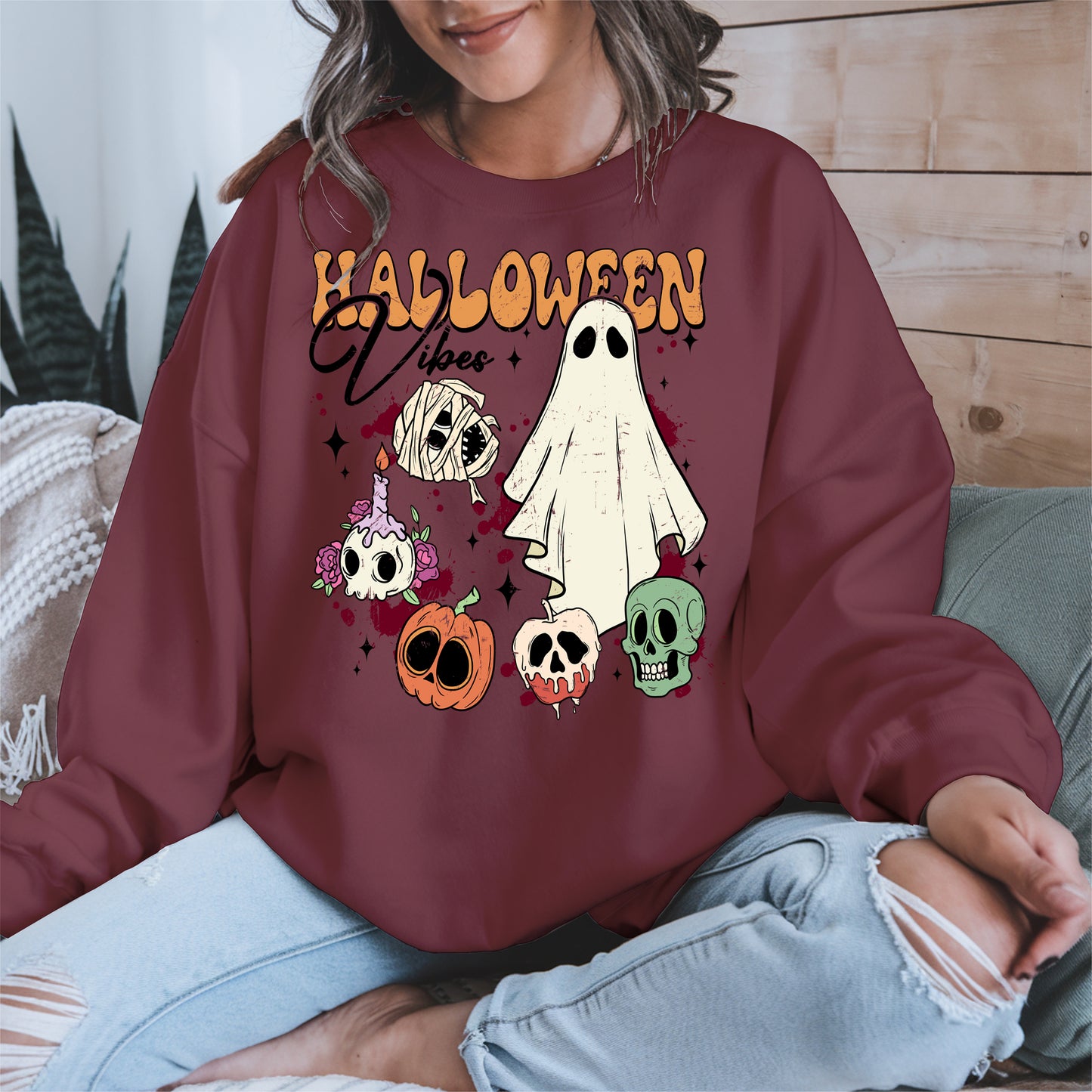 Classic Halloween Ghost and Skull Shirt