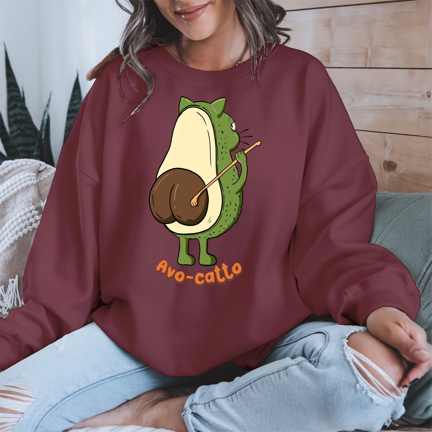Avo-catto Shirt Hoodie Sweatshirt