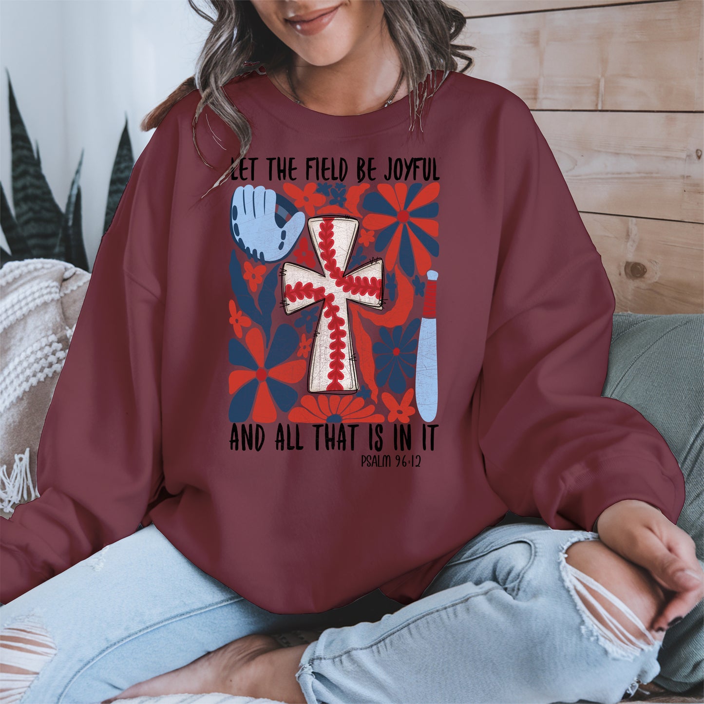 Faith Baseball Floral Shirt Sport Tee Hoodie Sweatshirt Gift for Fans