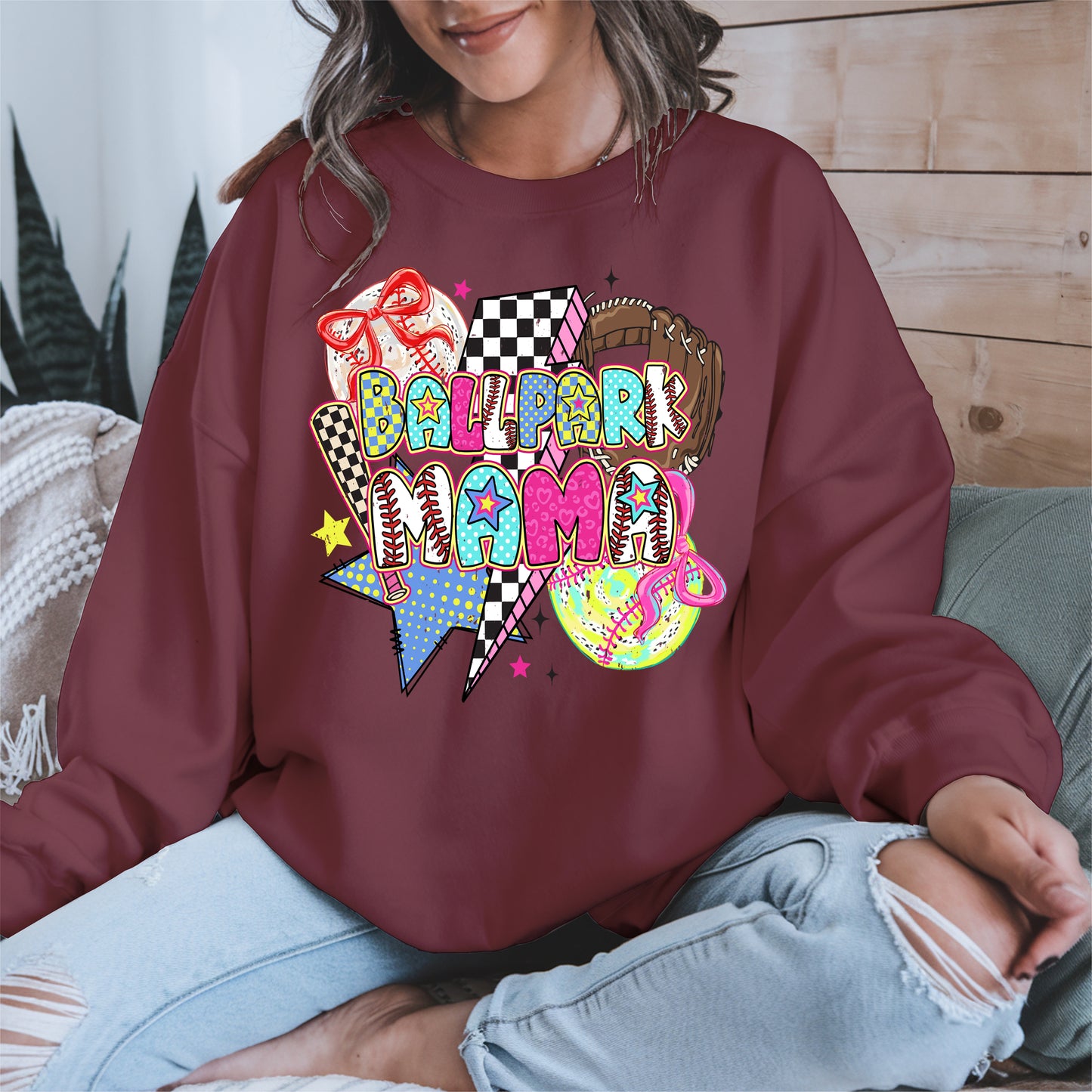 Ballpark Mama Shirt Sport Tee Hoodie Sweatshirt Gift for Baseball Moms