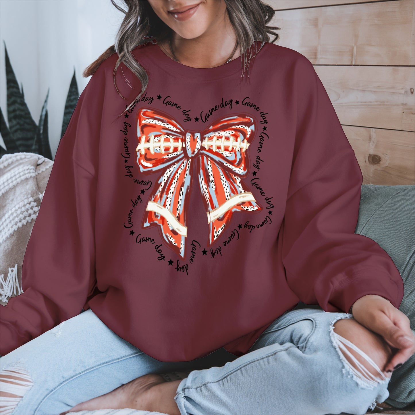 Baseball Bow Shirt Sport Tee Hoodie Sweatshirt Gift for Fans and Moms