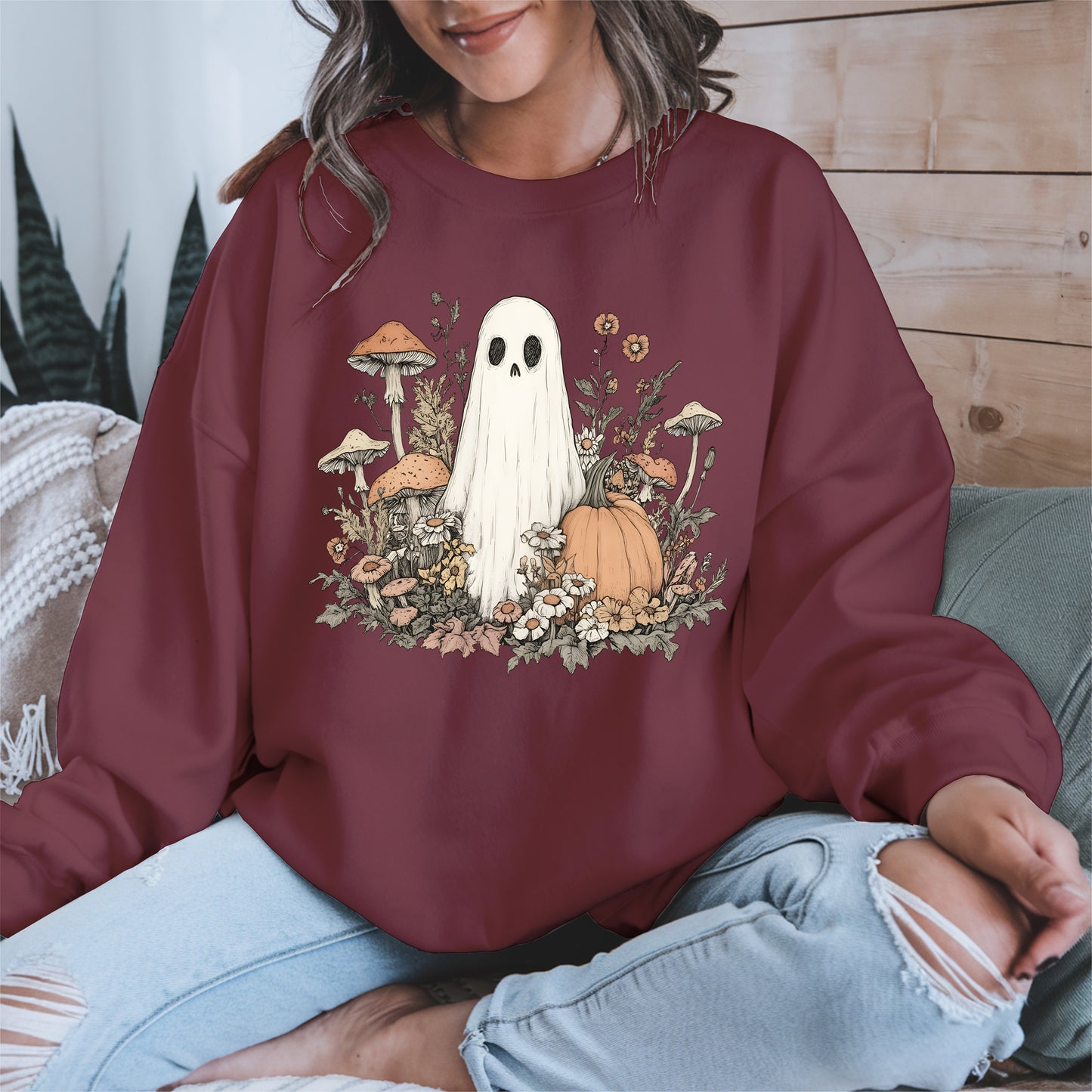 Retro Floral Ghost halloween shirt