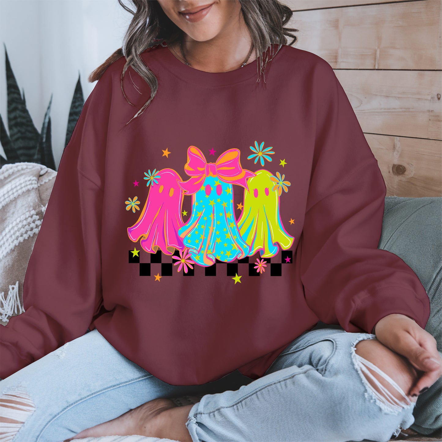 Retro Neon Cute Ghost halloween shirt