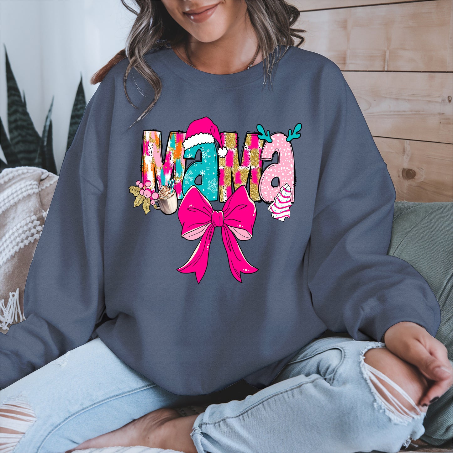 Merry Christmas Mama Shirt Cute Holiday Gift