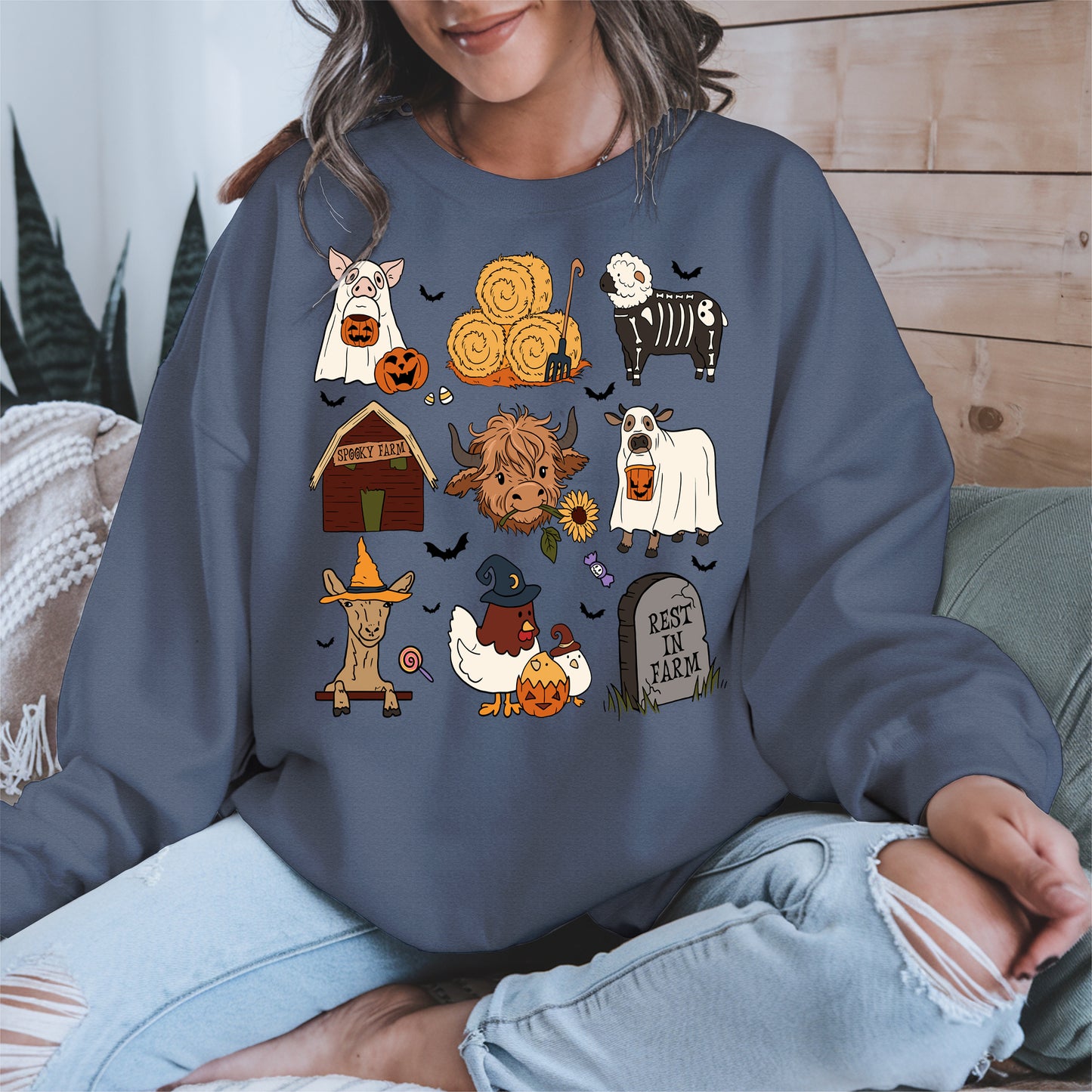 Spooky Cute Halloween Farm Animal Shirt