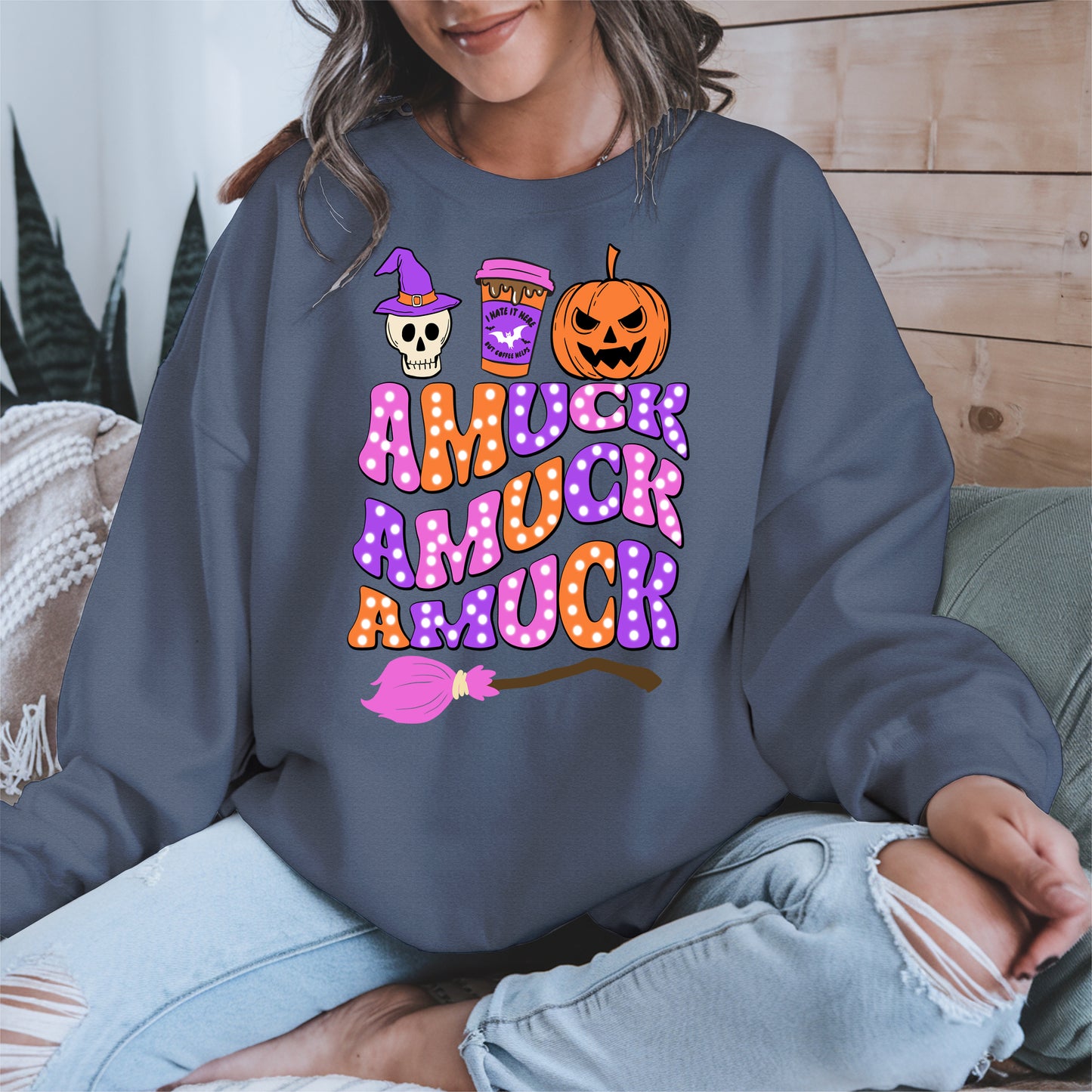 Amuck Amuck Amuck Shirt - Funny Halloween Coffee Witch Tee