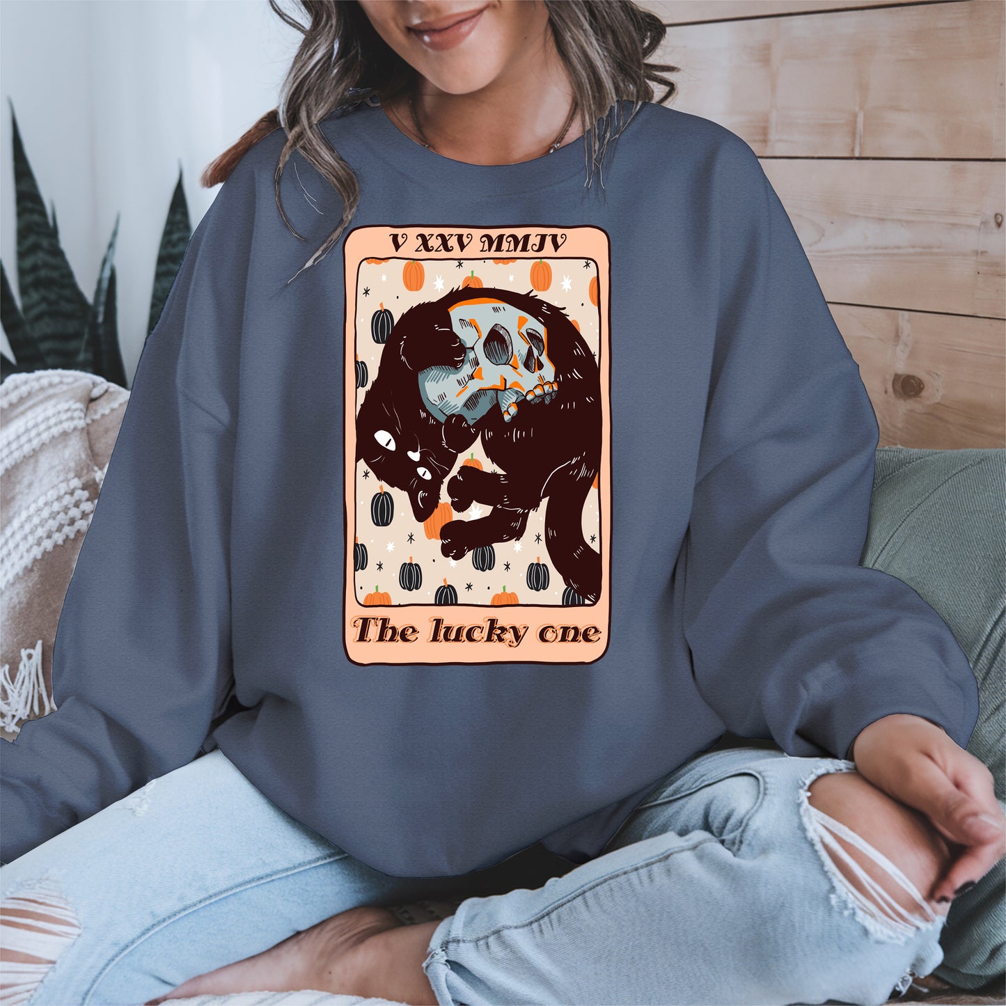 The Lucky One - Halloween Black Cat Tarot Tee