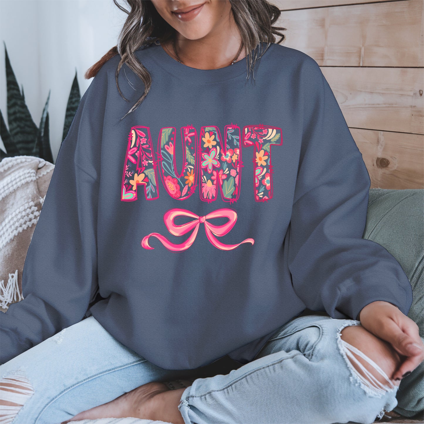 Floral Aunt Shirt Gift Tee Hoodie Sweatshirt for Cool Aunties