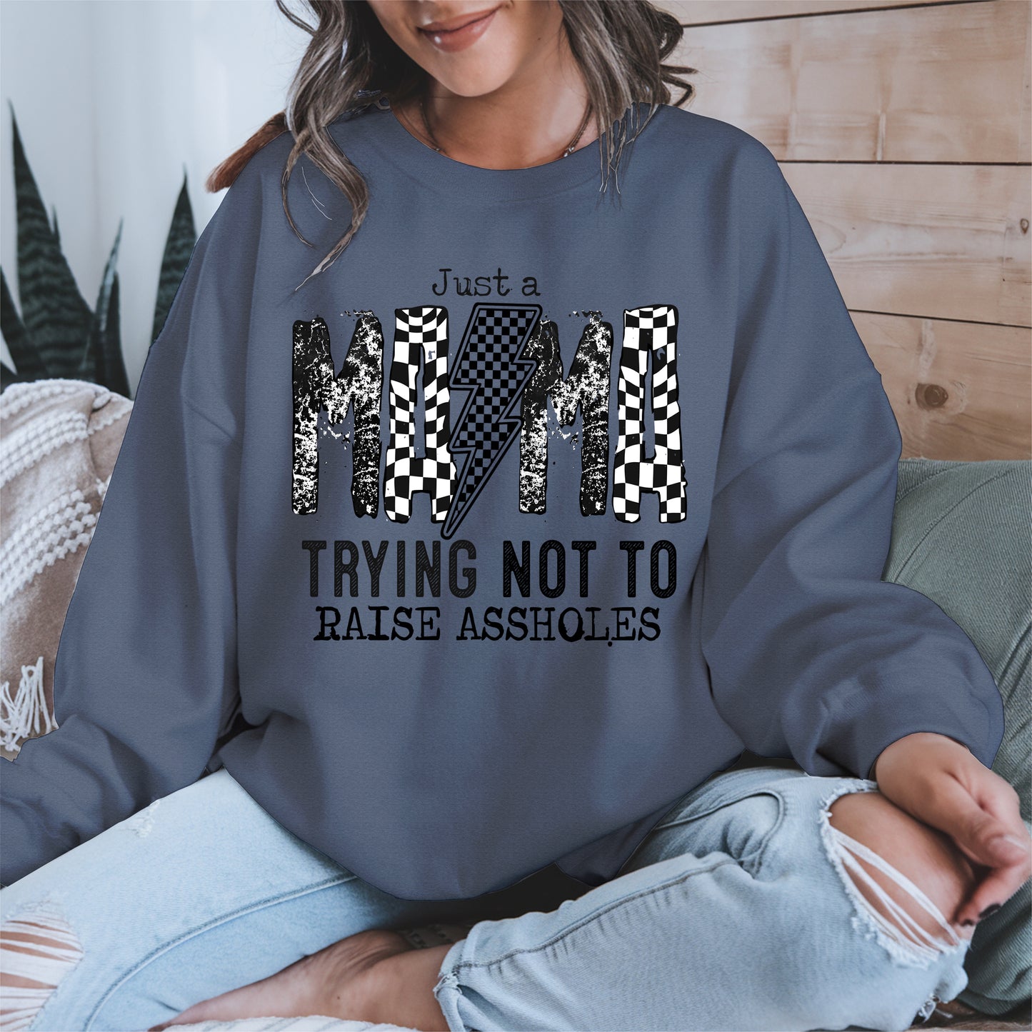 Just a Mama Trying Shirt Hoodie Sweatshirt Gift for Moms