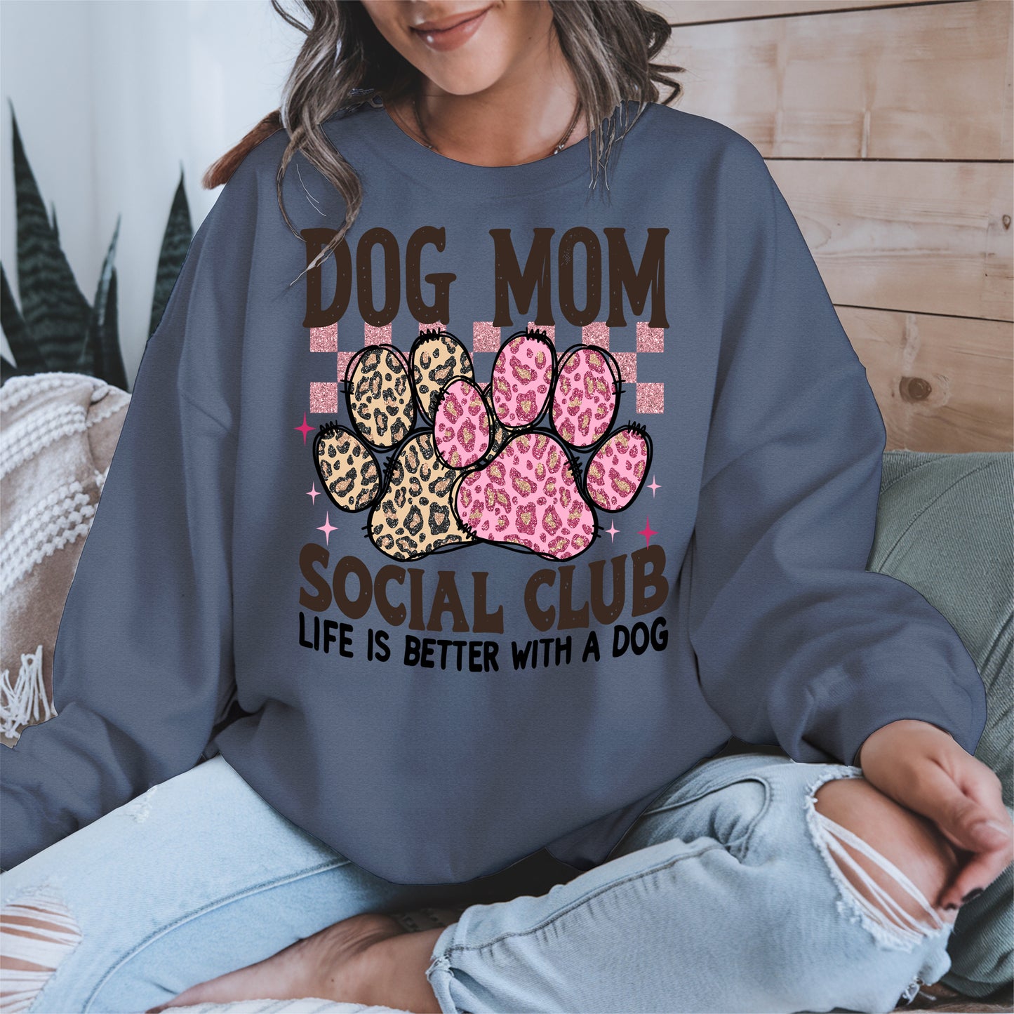 Dog Mom Social Club Shirt Hoodie Sweatshirt Gift for Pet Moms