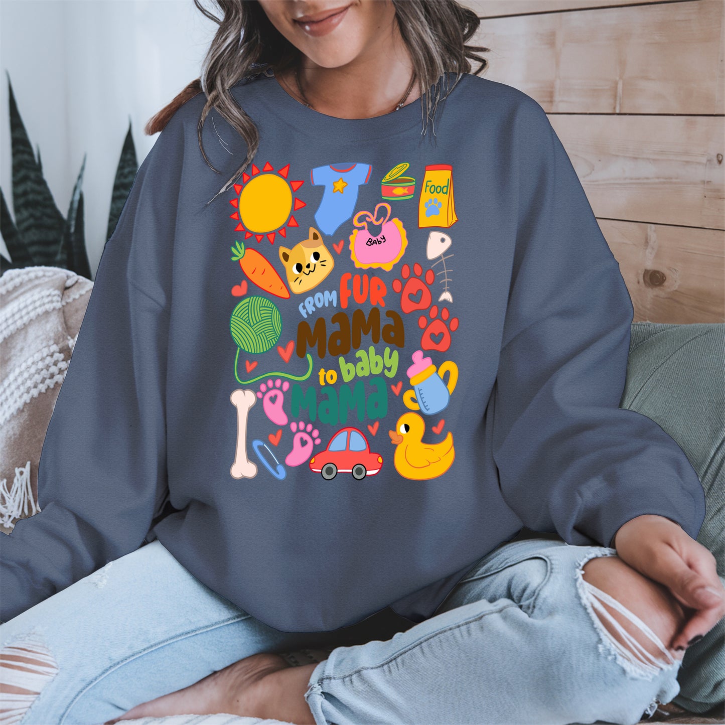 From Fur Mama to Baby Mama Shirt Hoodie Sweatshirt Gift