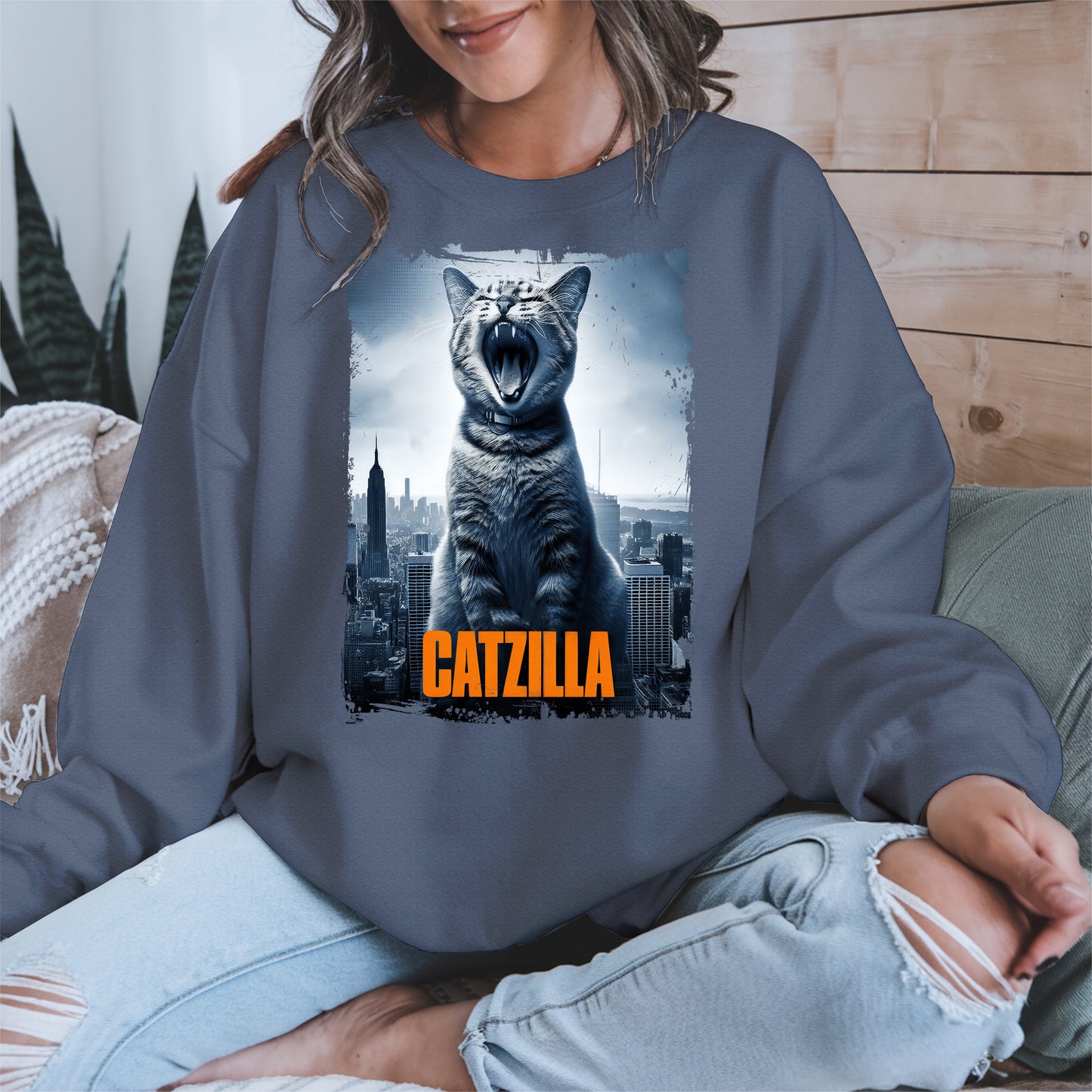 Catzilla Funny Cat Shirt Hoodie Sweatshirt
