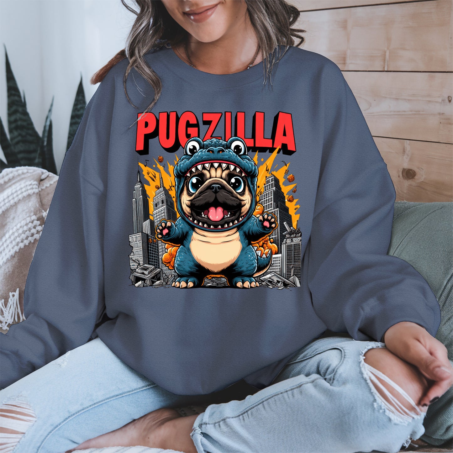 Pugzilla Funny Dog Shirt Hoodie Sweatshirt