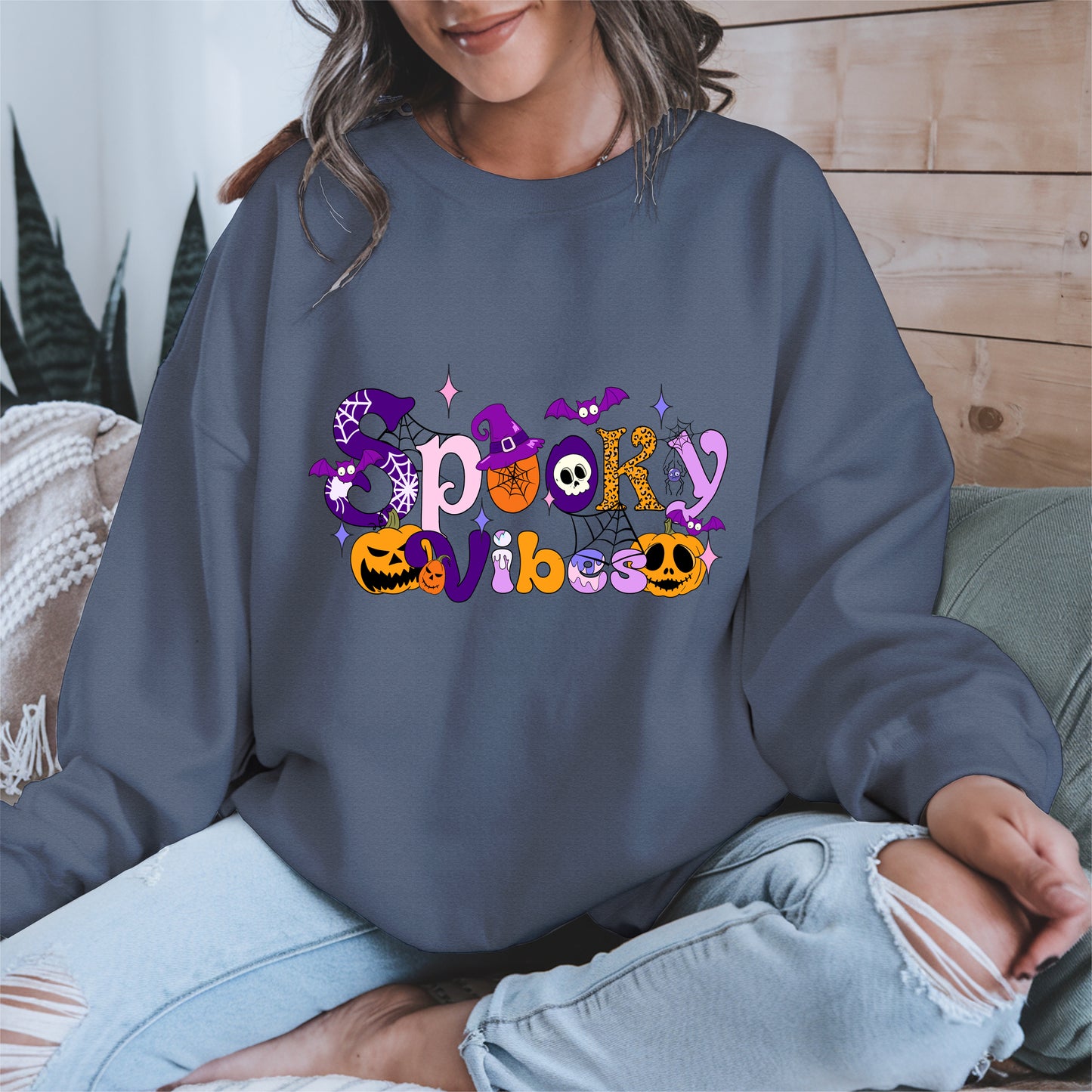 Spooky Vibes Halloween Sweatshirt