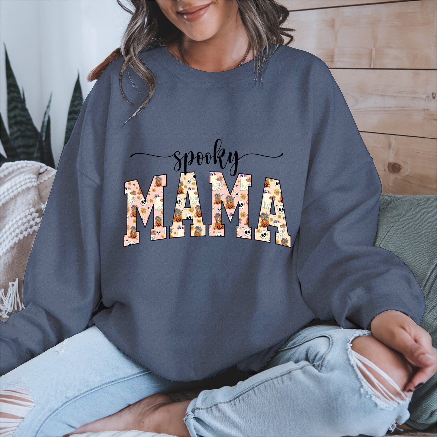 Halloween Mama Shirt for Moms Cute Ghost