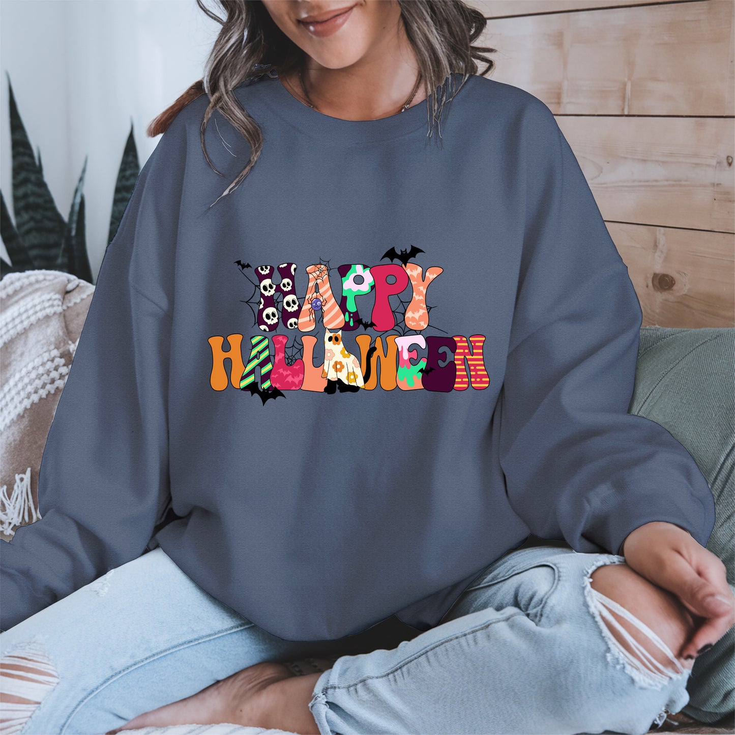 Colorful Ghost Pumpkin Retro Halloween Shirt