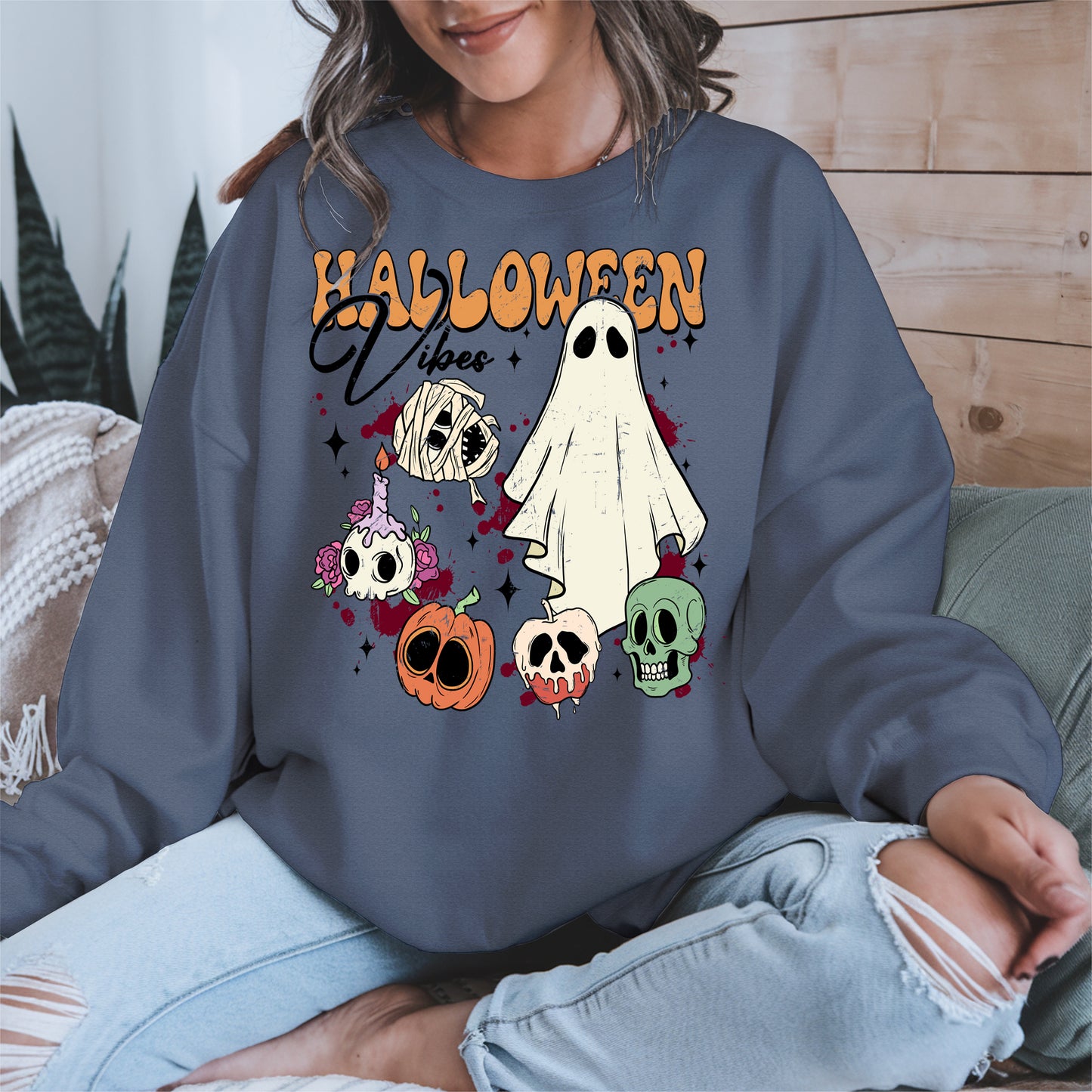 Classic Halloween Ghost and Skull Shirt
