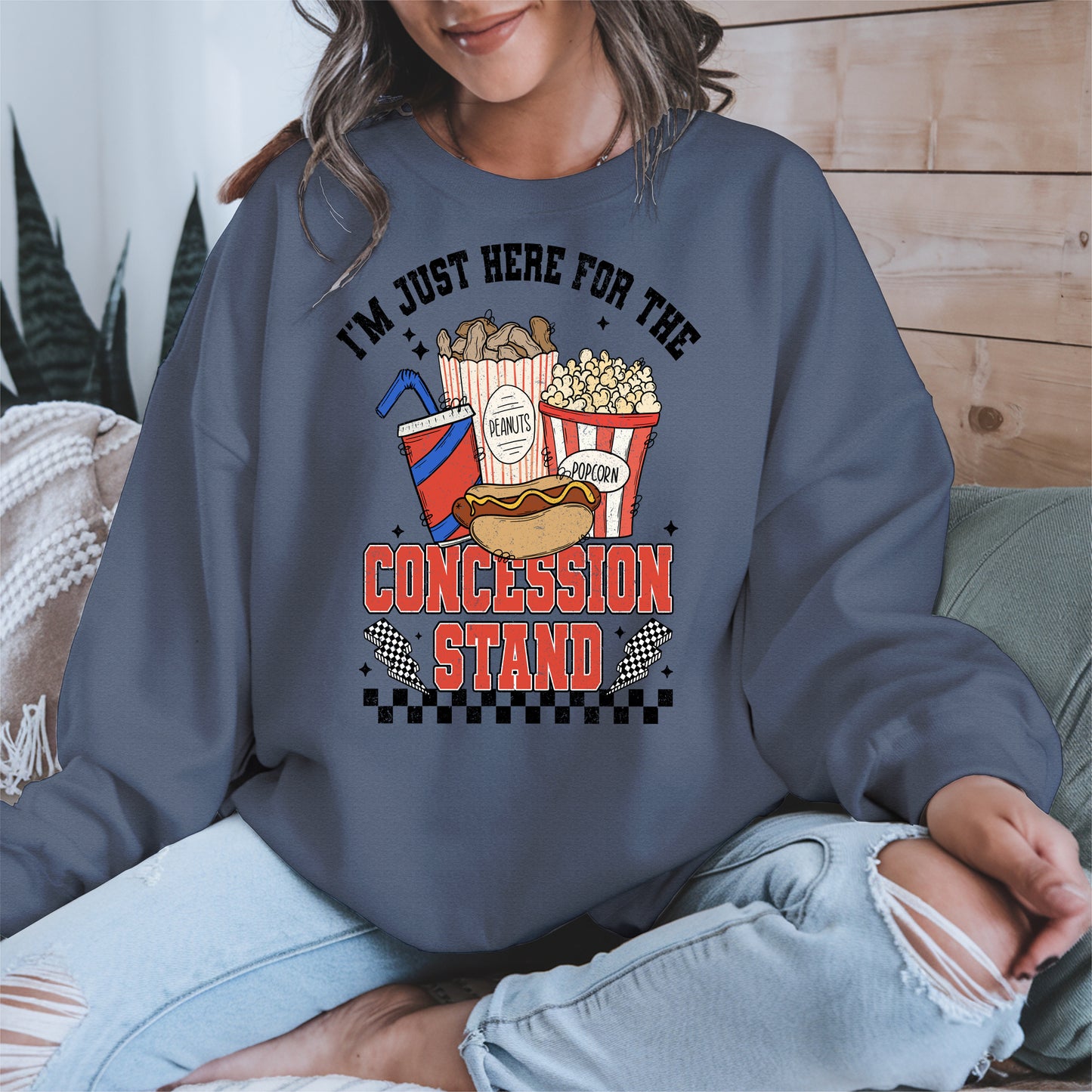 Concession Stand Sport Shirt Hoodie Sweatshirt with Snack Bar Design