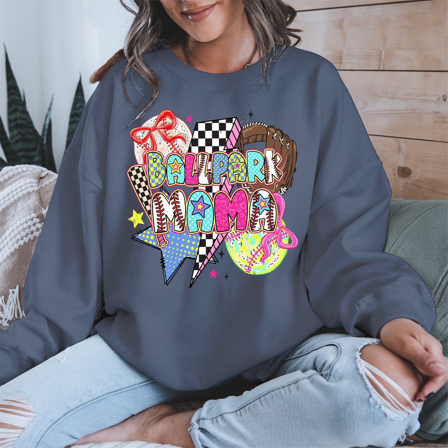 Ballpark Mama Shirt Sport Tee Hoodie Sweatshirt Gift for Baseball Moms