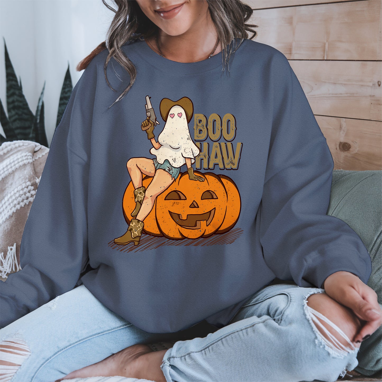 Boo Haw Halloween Cowgirl Tee