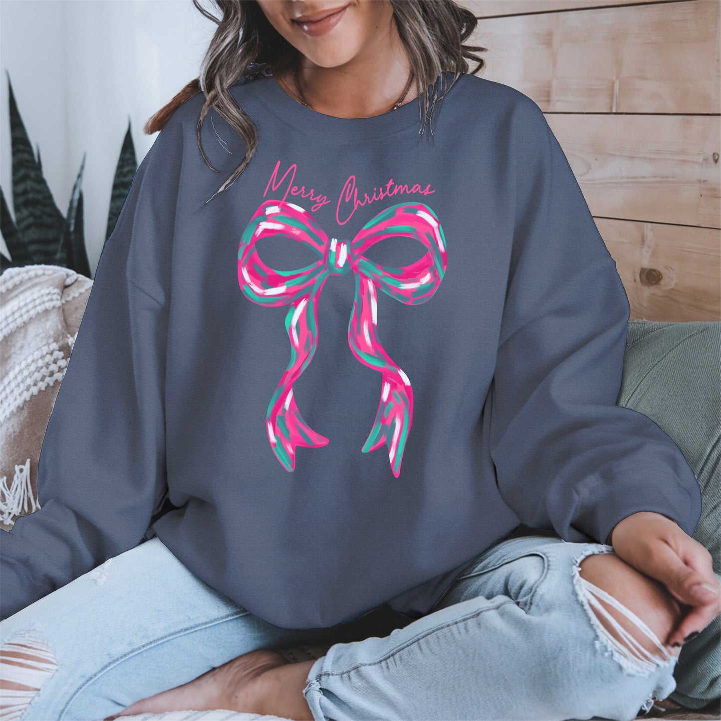Merry Christmas Coquette Bow Shirt