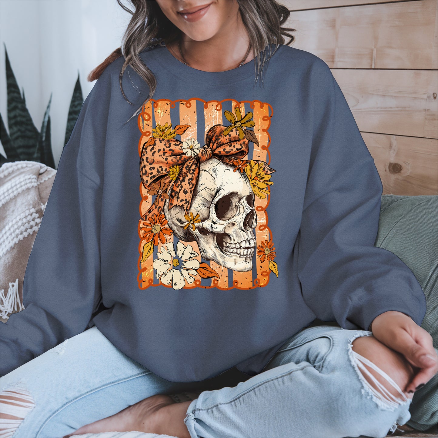 Skull Fall Bow halloween shirt