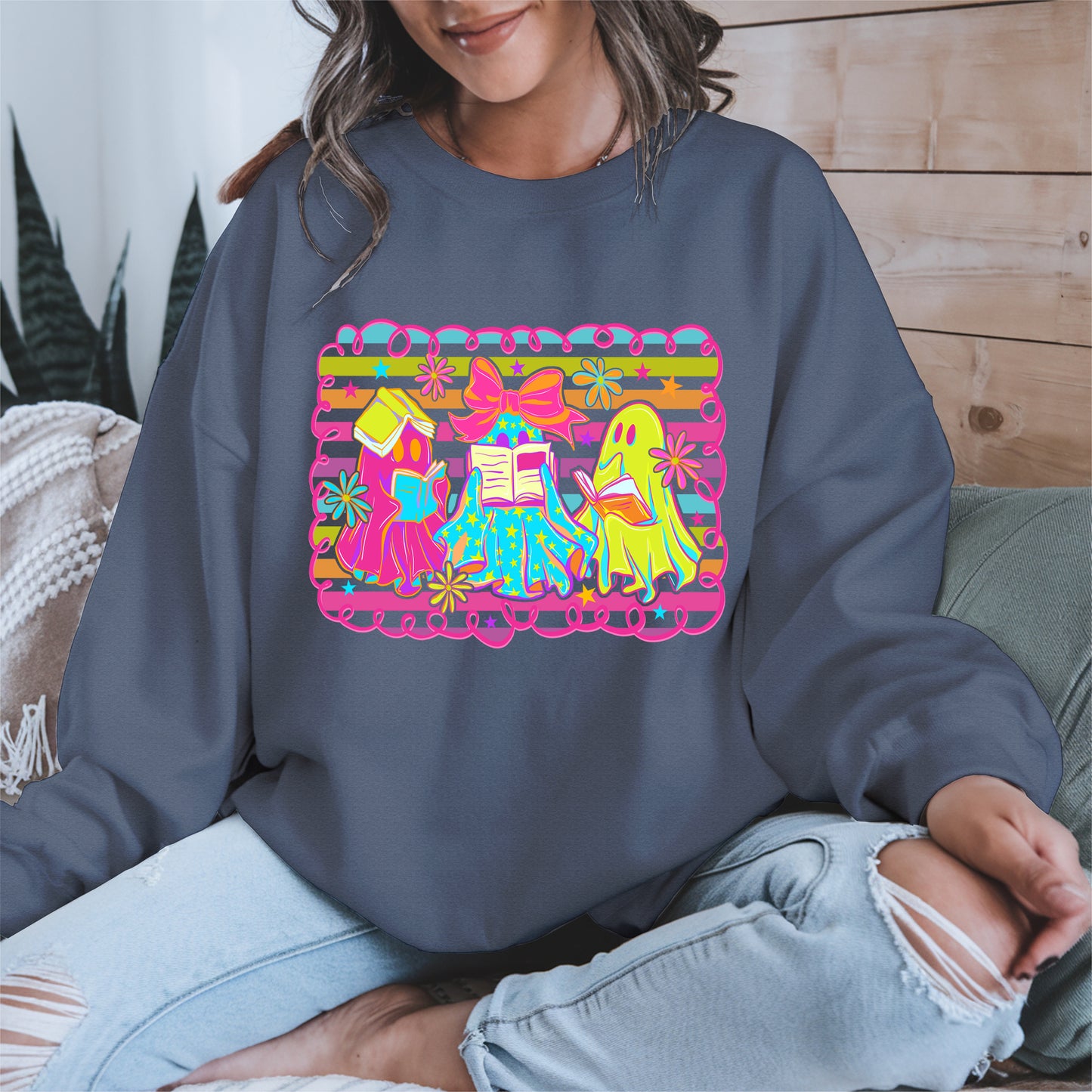 Halloween ghost book shirt and hoodle