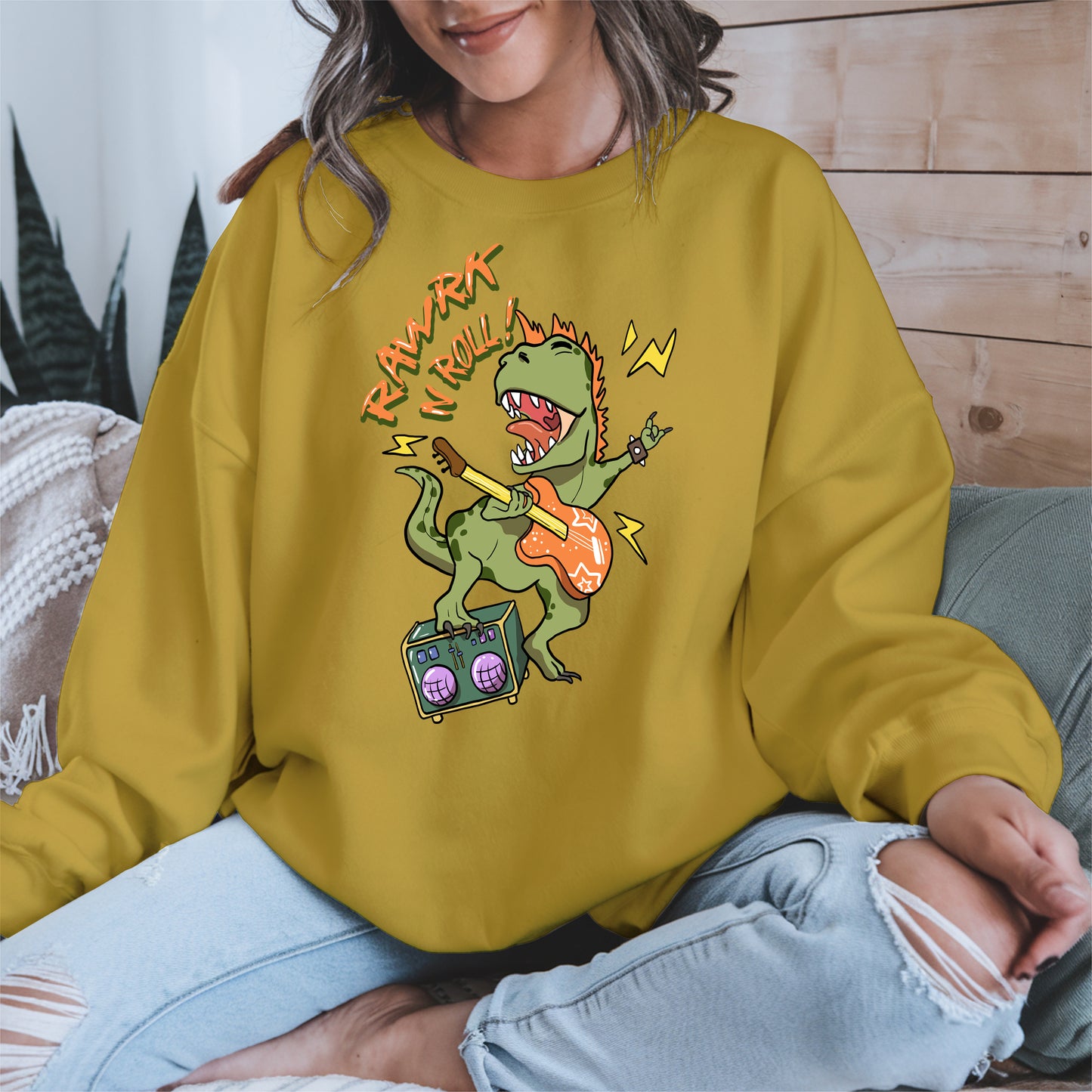Rawrk N Roll Dinosaur Shirt