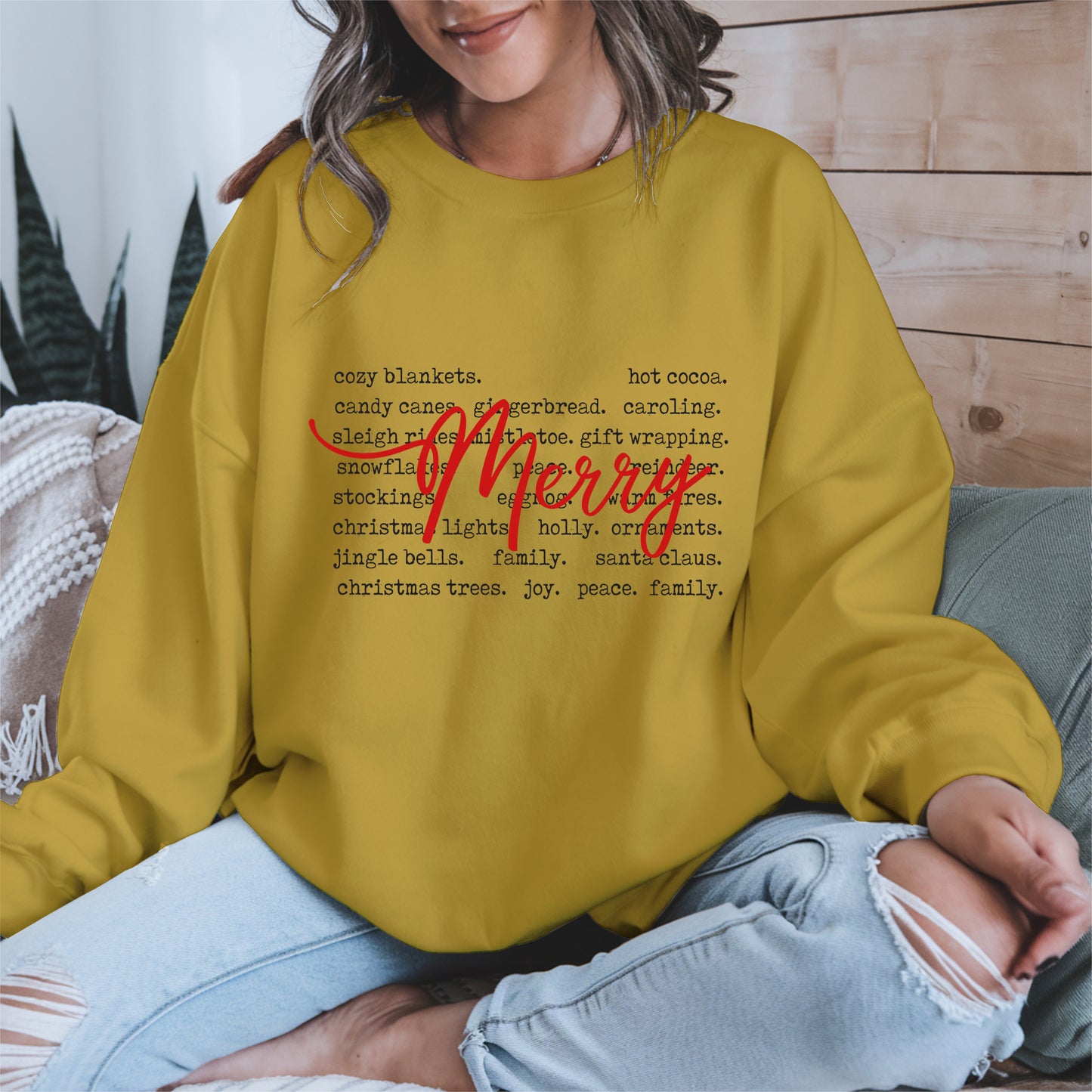 Merry Christmas Typography Shirt Hoodie