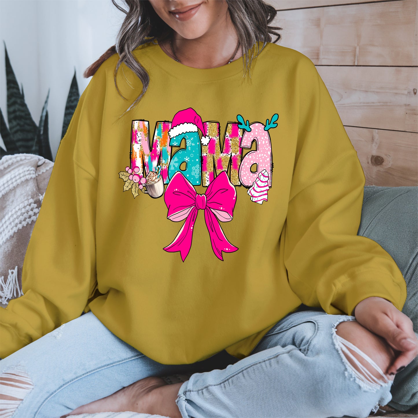 Merry Christmas Mama Shirt Cute Holiday Gift