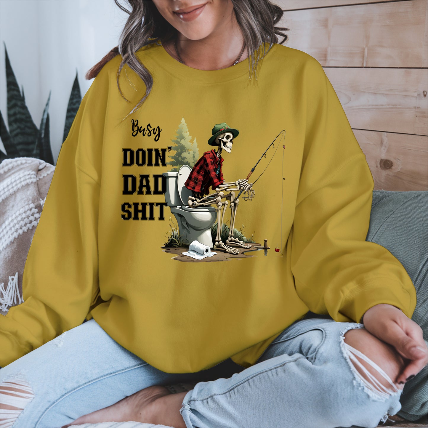 Funny Dad Fishing Skeleton Shirt Hoodie Sweatshirt