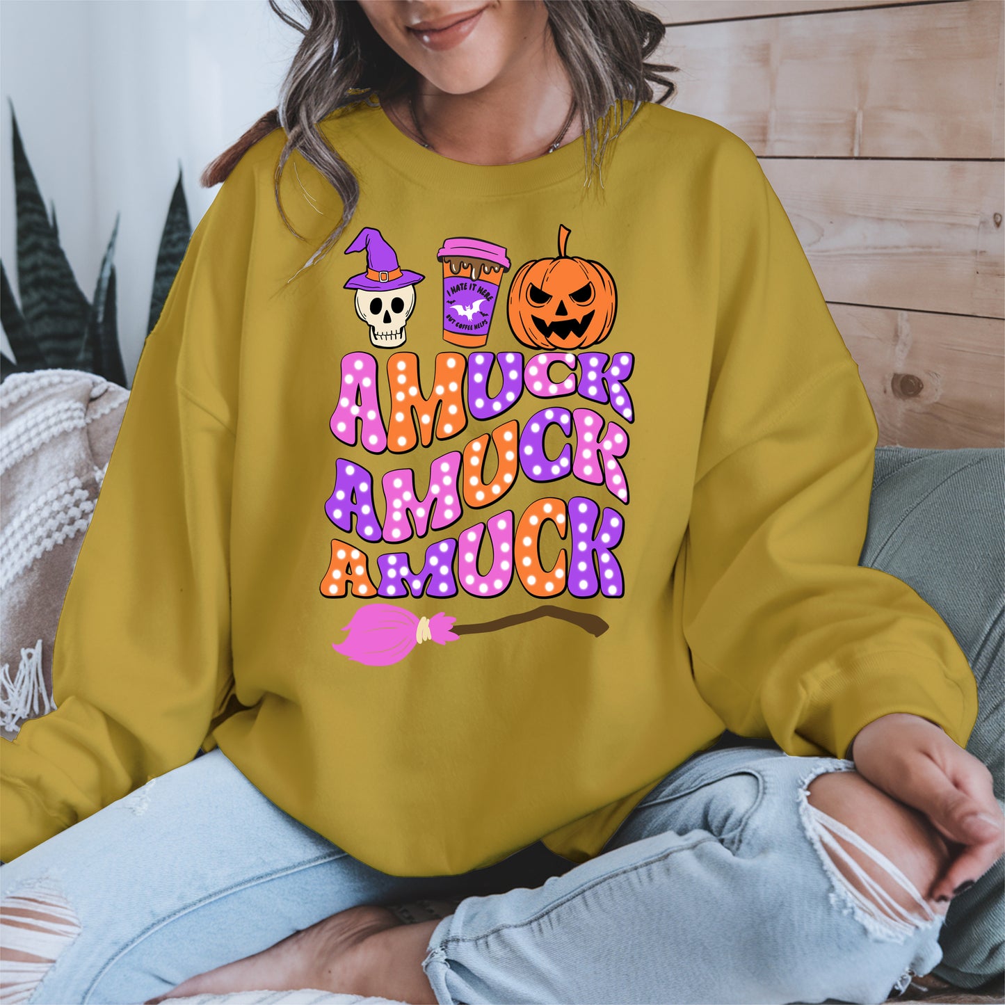Amuck Amuck Amuck Shirt - Funny Halloween Coffee Witch Tee